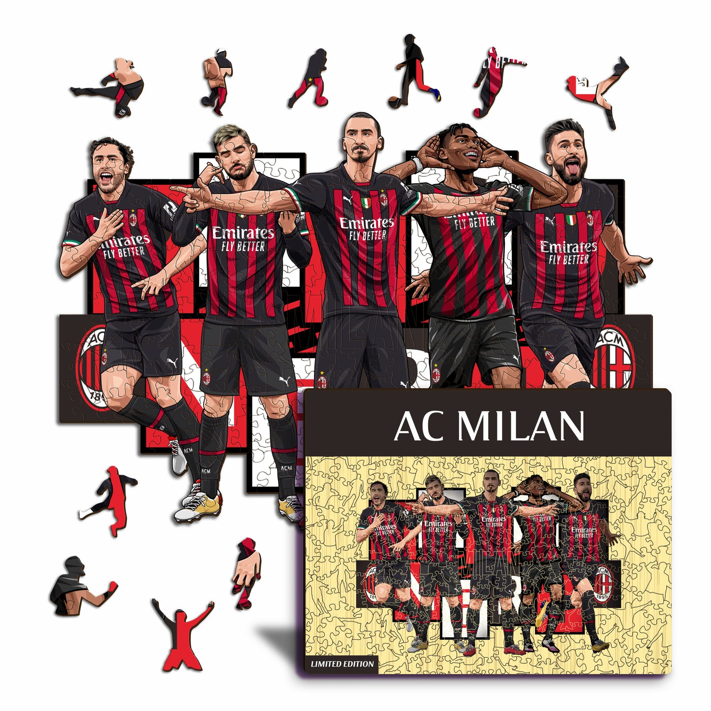 AC Milan® 5 Players - Holzpuzzle