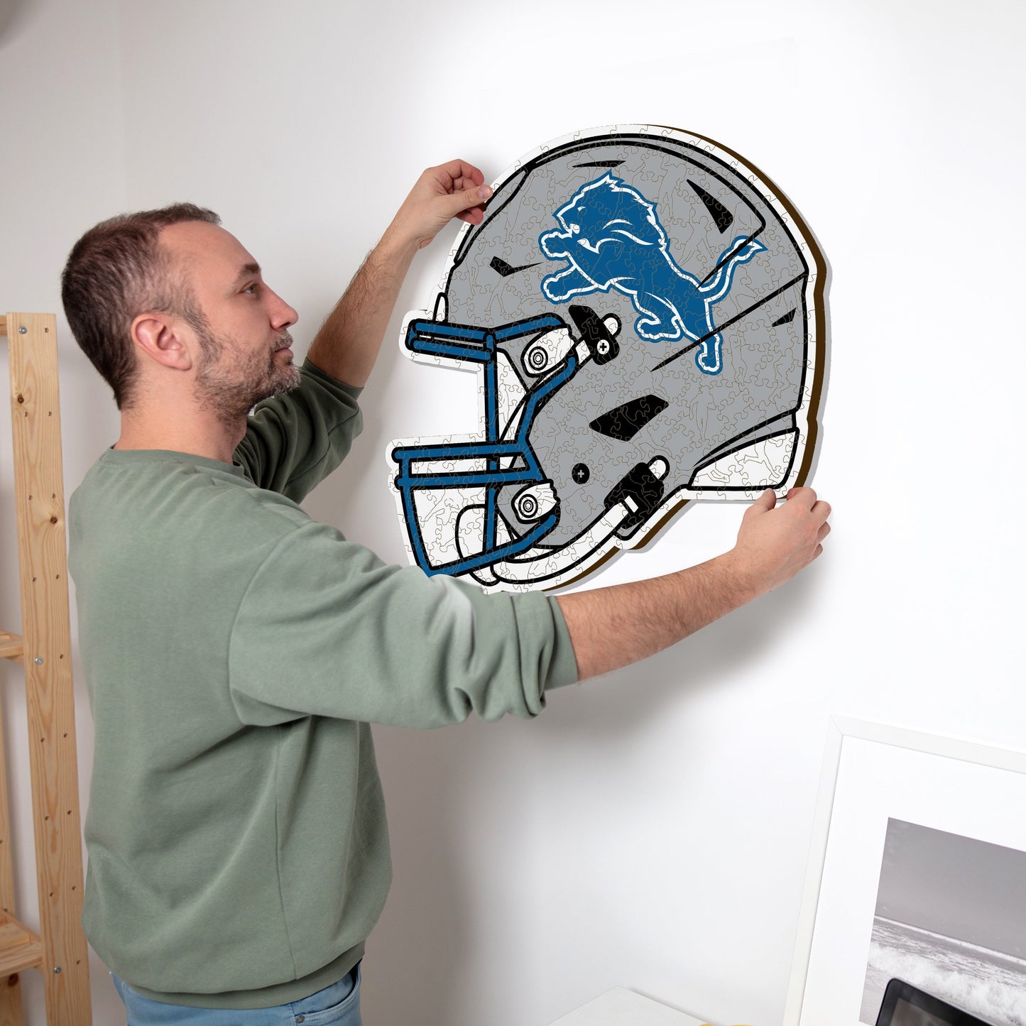 Detroit Lions™ Helm - Holzpuzzle