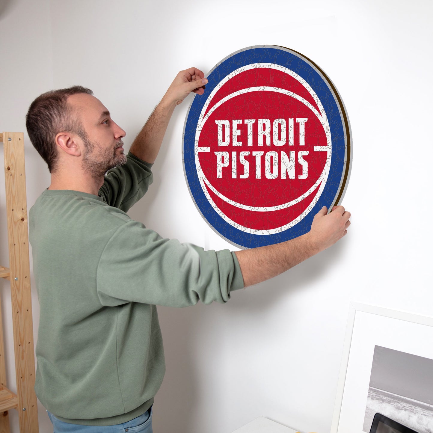 Detroit Pistons™ Logo - Holzpuzzles