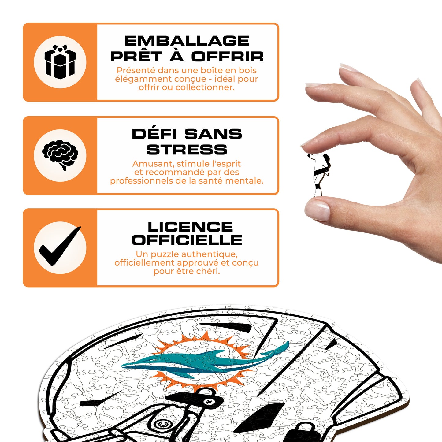 Miami Dolphins™ Helm - Holzpuzzle