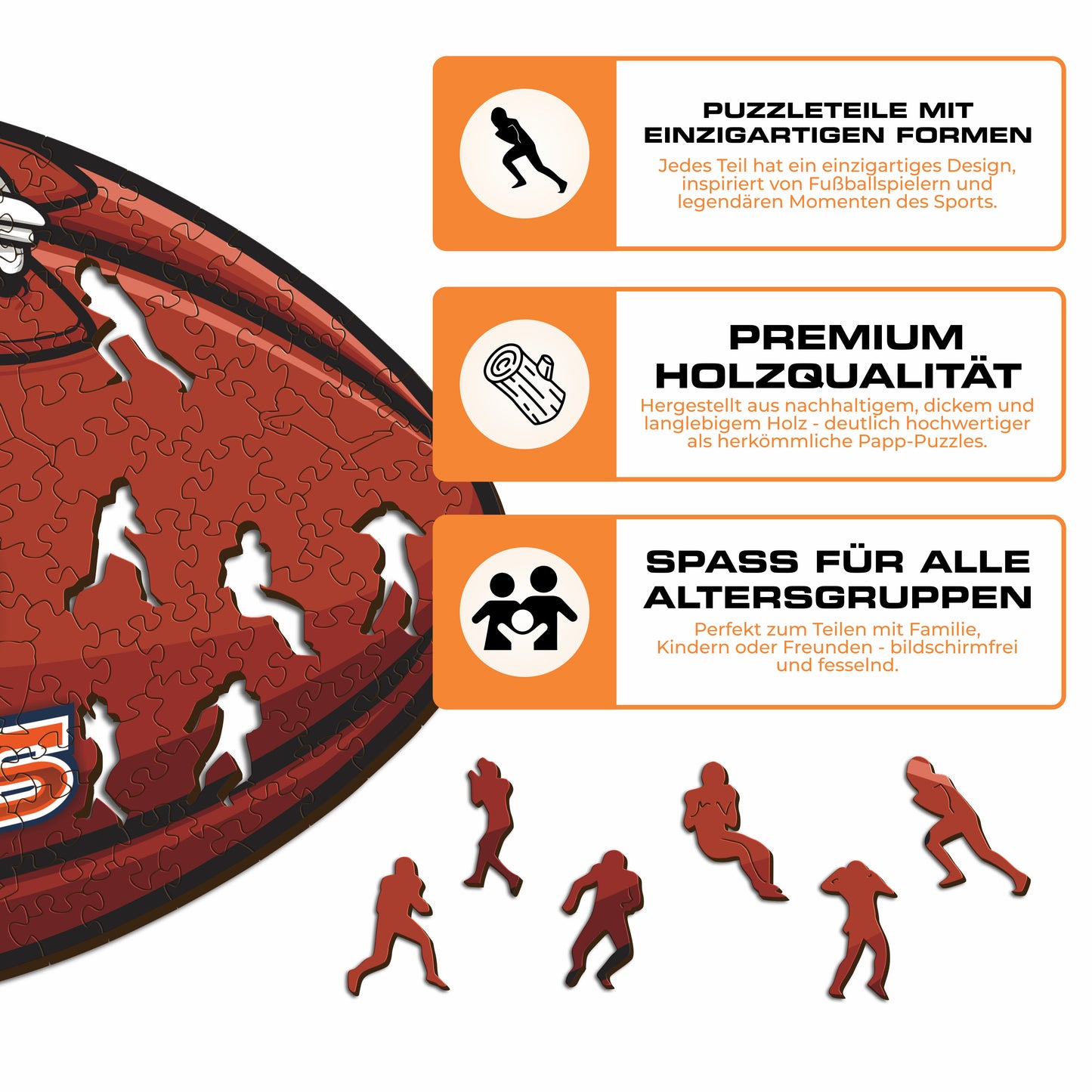 Denver Broncos™ Football - Holzpuzzle