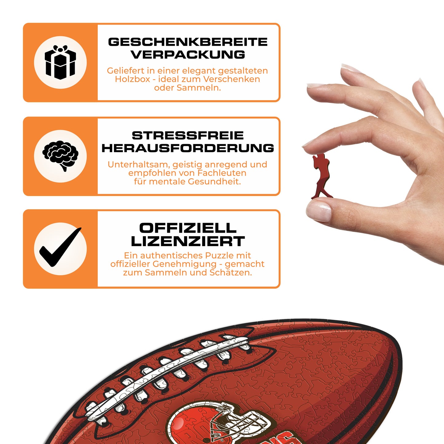 Cleveland Browns™ Football - Holzpuzzle