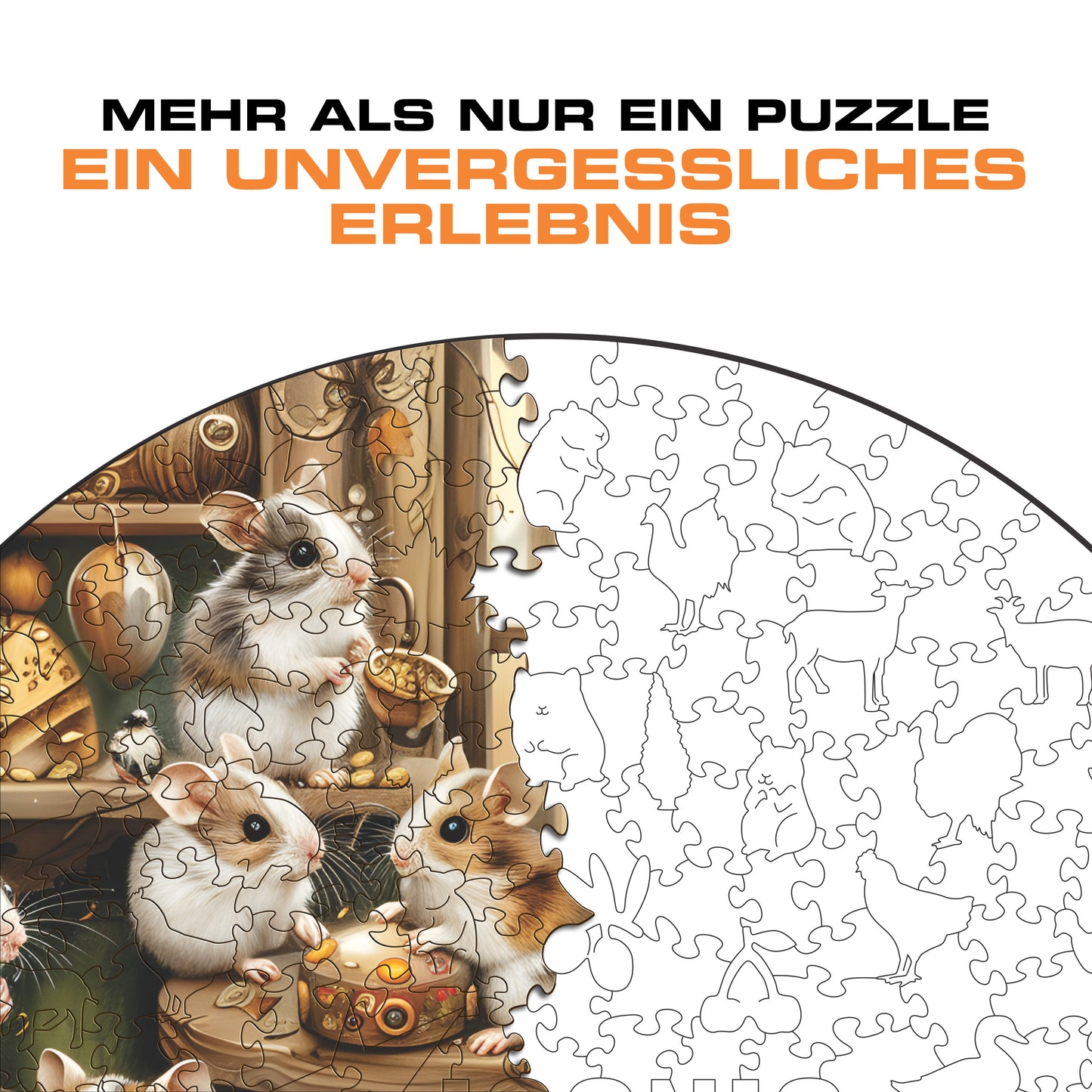 Neugierige Hamster - Holzpuzzle