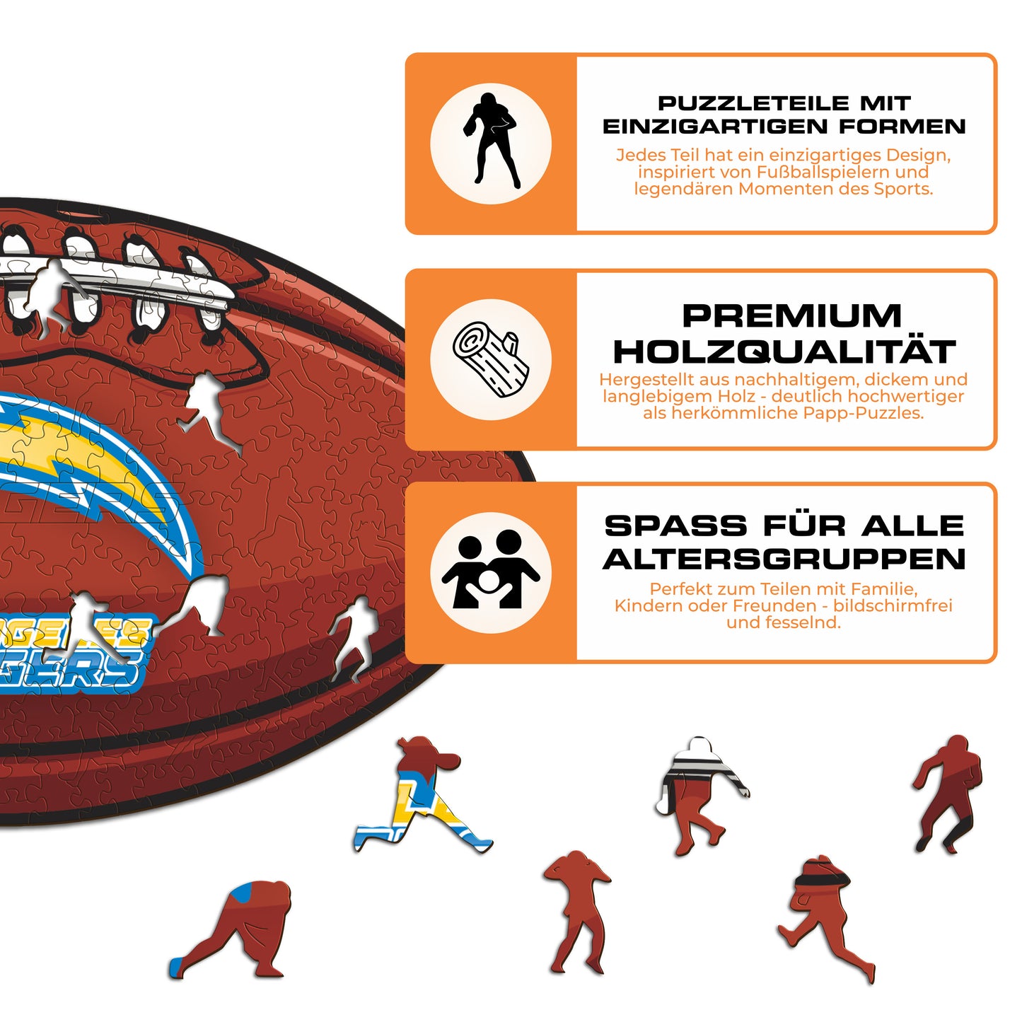 Los Angeles Chargers™ Football - Holzpuzzle