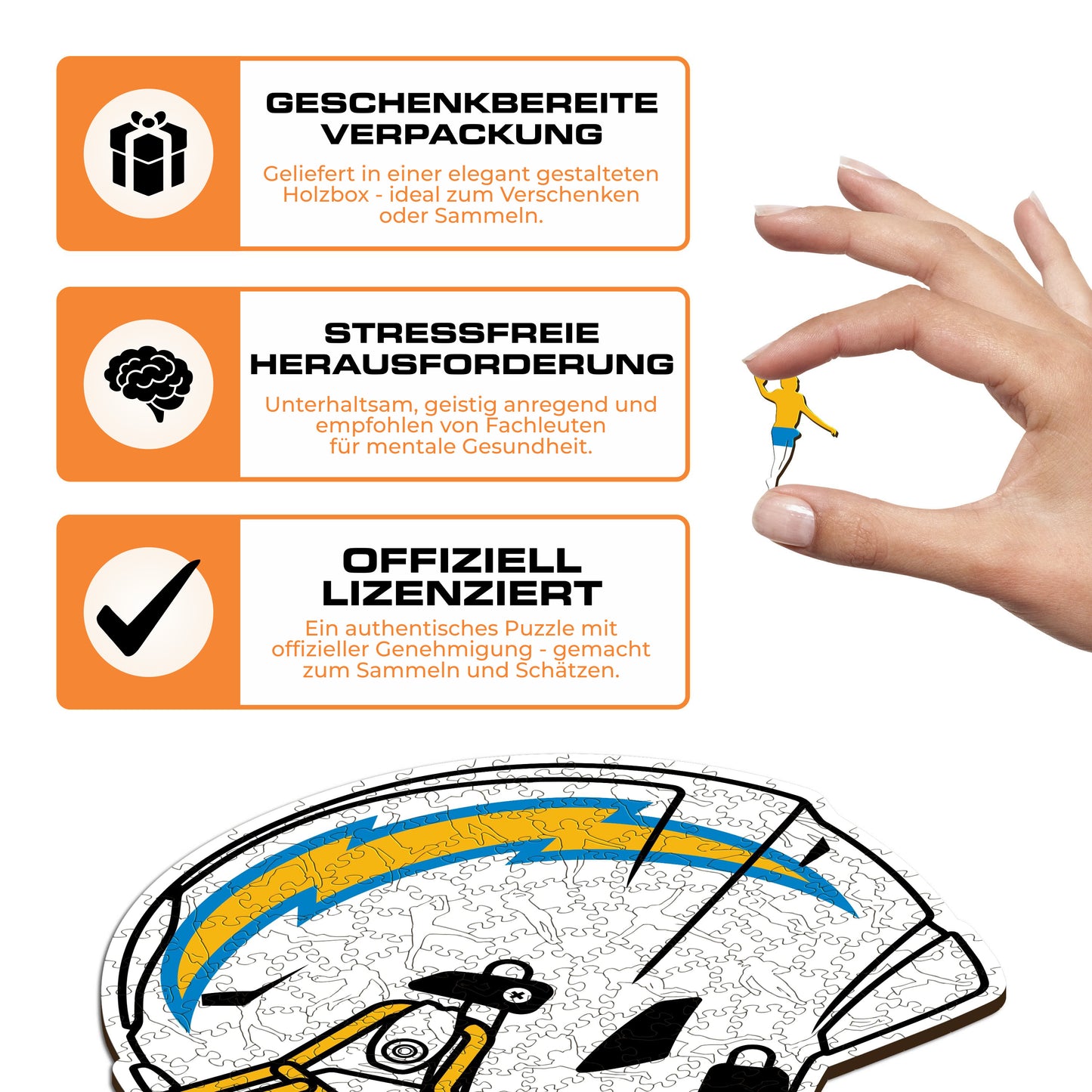 Los Angeles Chargers™ Helm - Holzpuzzle