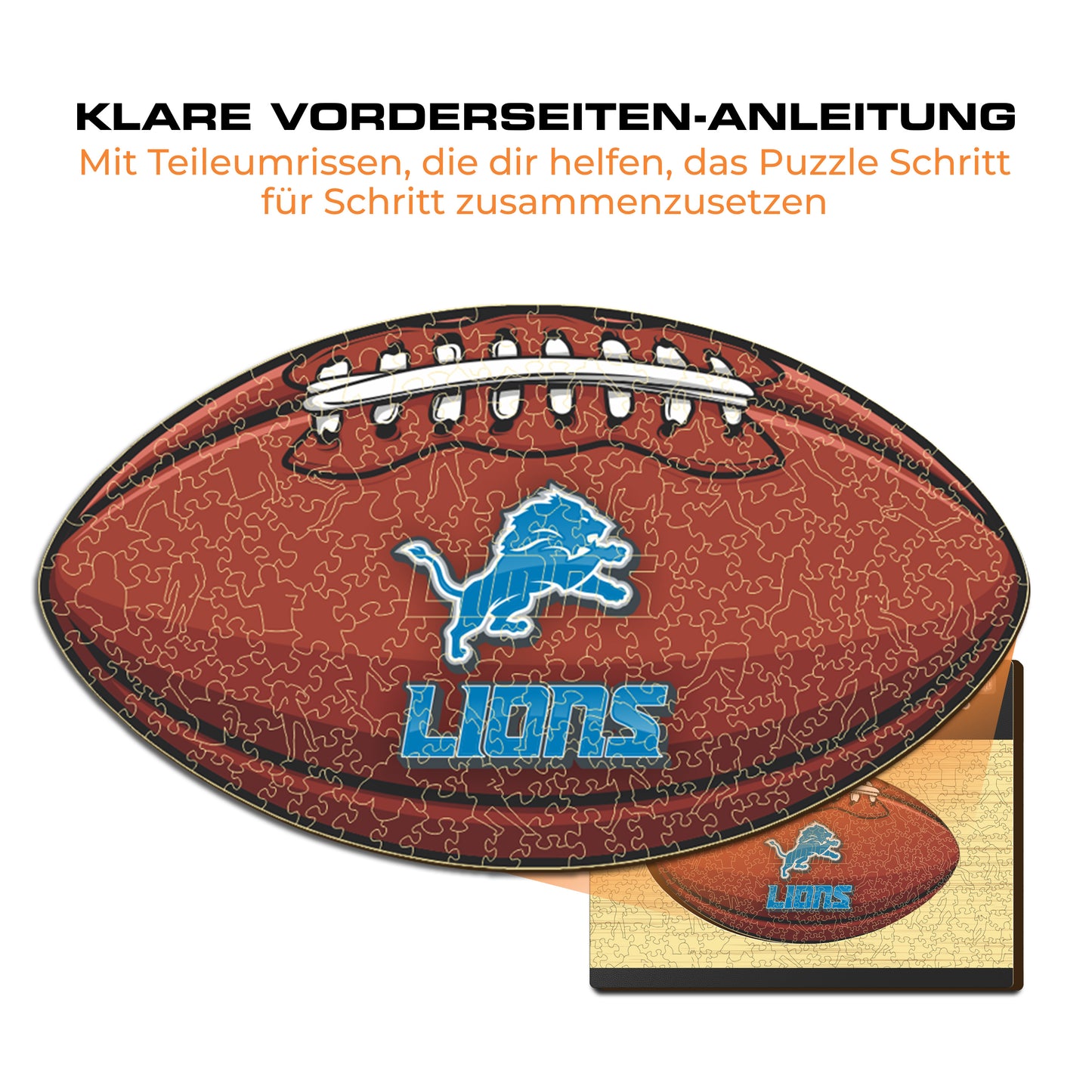 Detroit Lions™ Football - Holzpuzzle