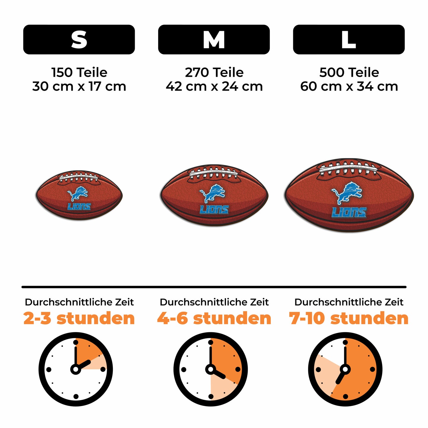 Detroit Lions™ Football - Holzpuzzle