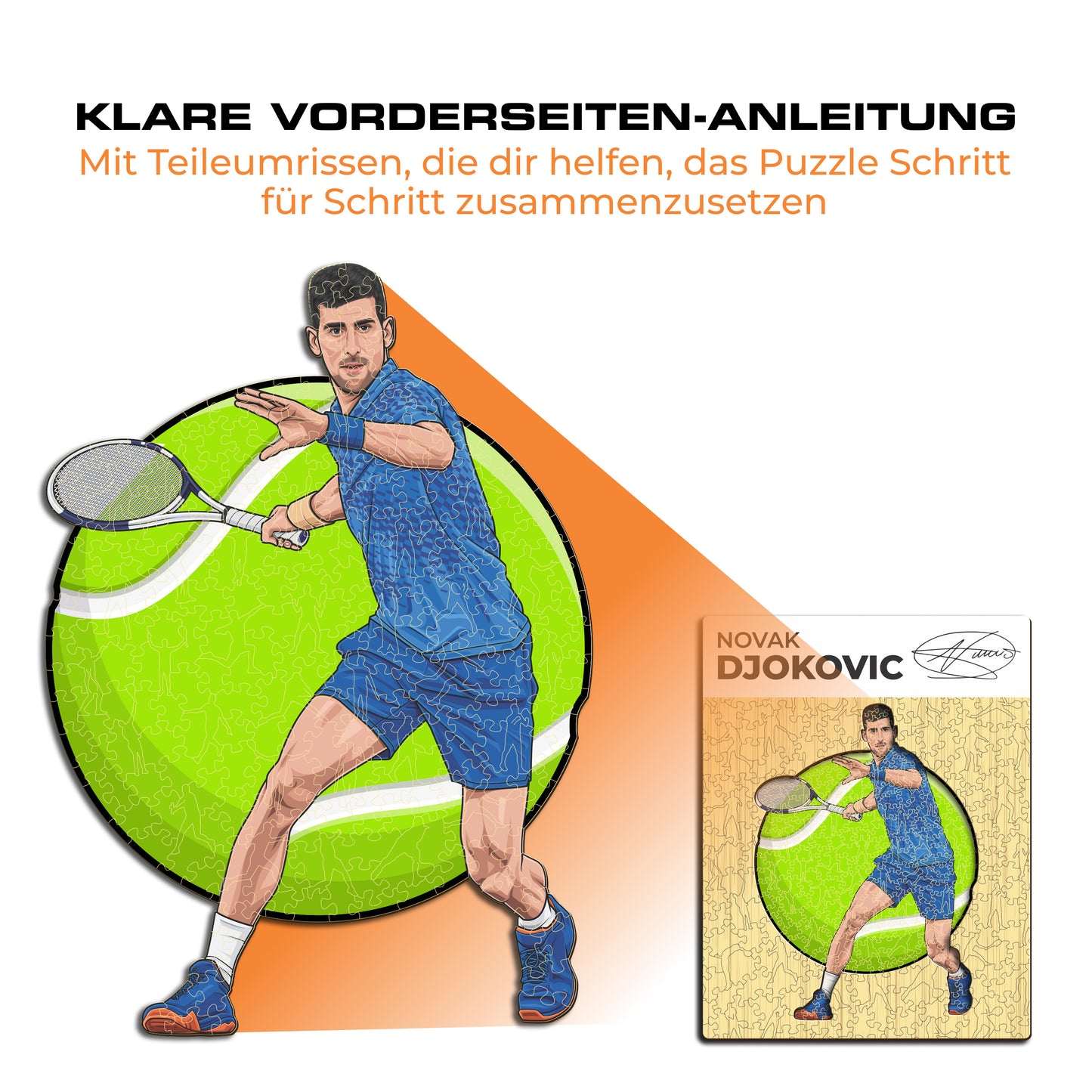 Novak Djokovic - Holzpuzzle