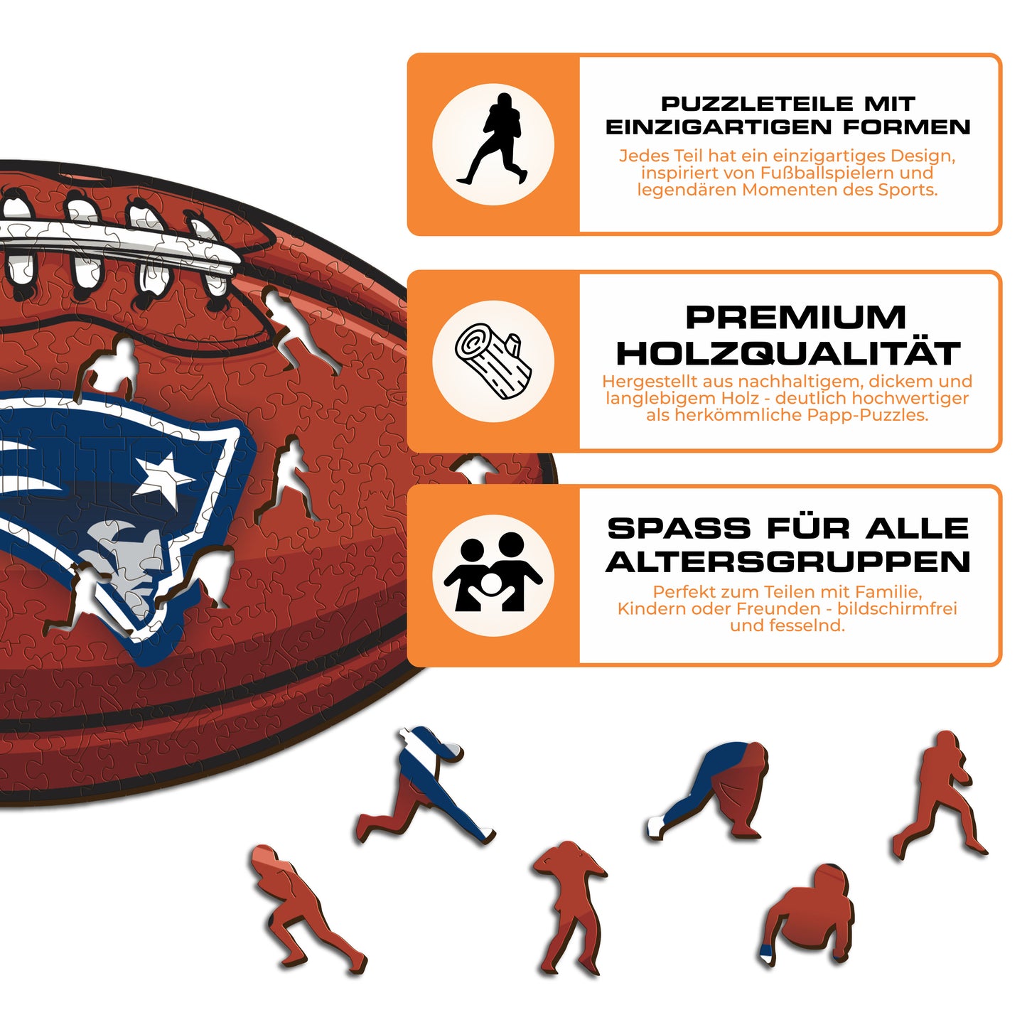 New England Patriots™ Football - Holzpuzzle