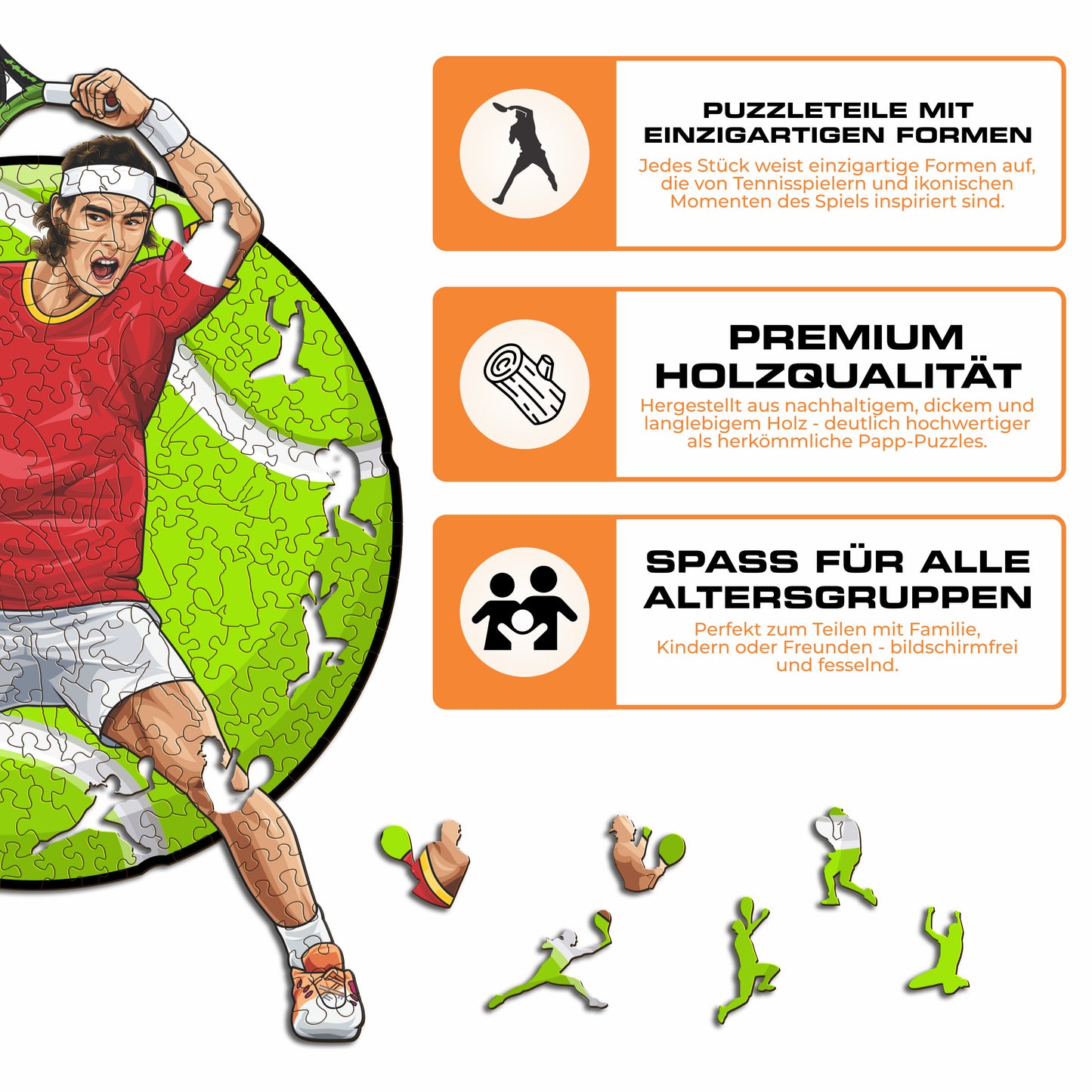 Rafael Nadal - Holzpuzzle