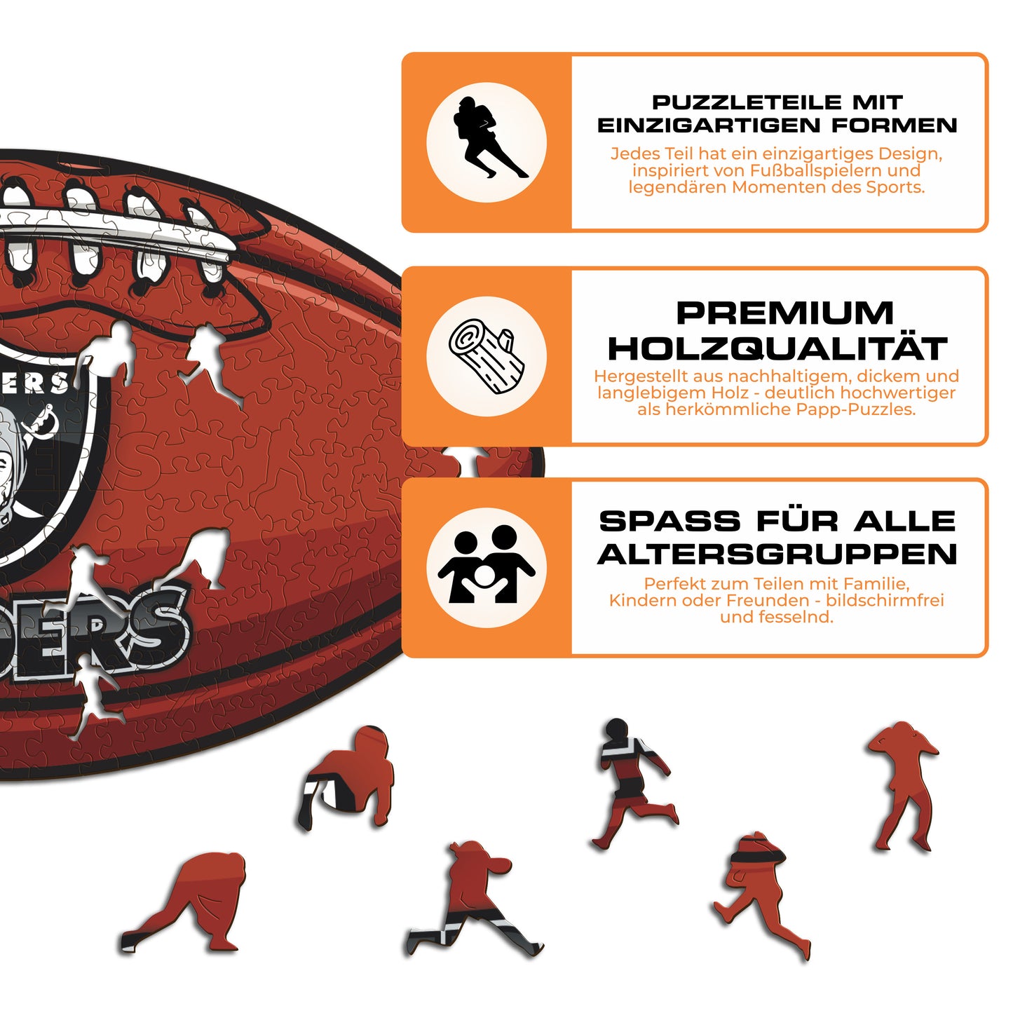 Las Vegas Raiders™ Football - Holzpuzzle