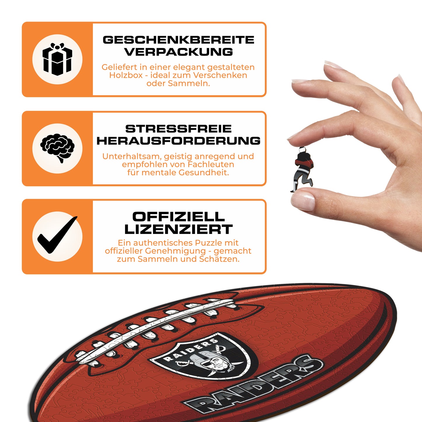 Las Vegas Raiders™ Football - Holzpuzzle
