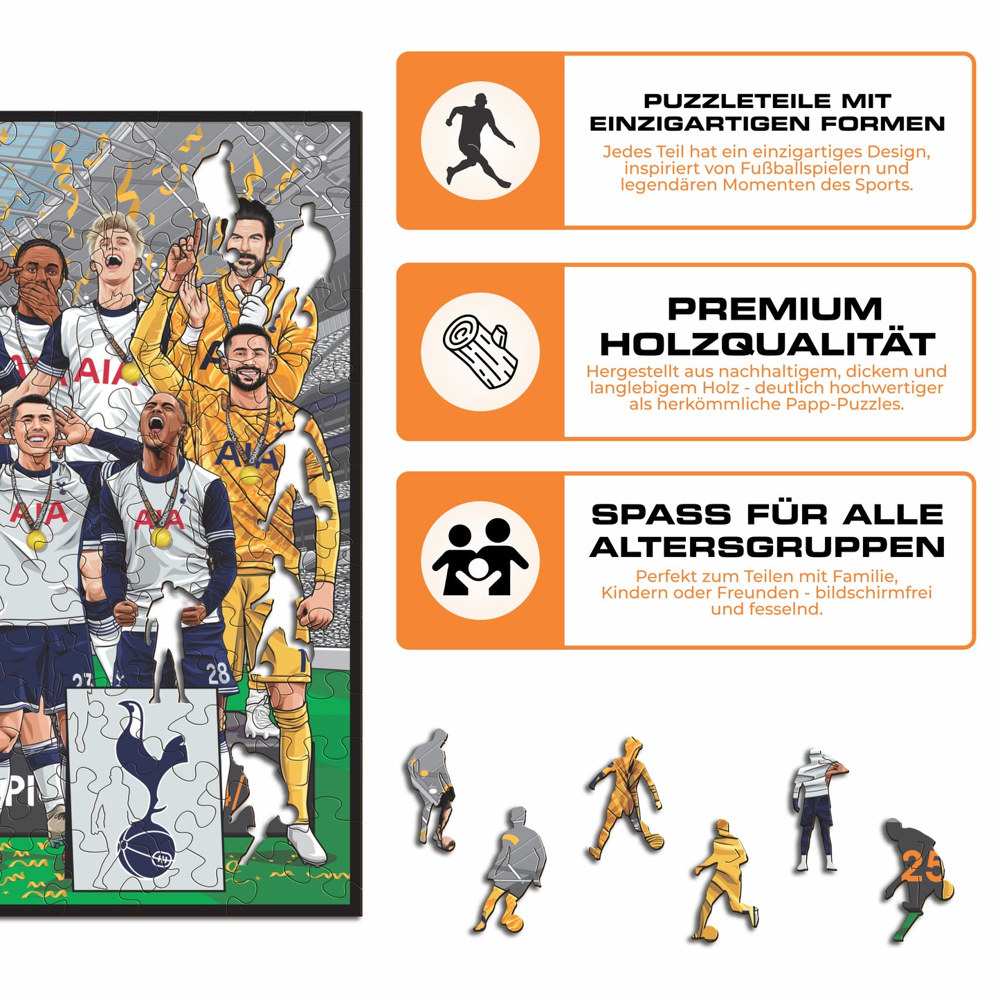 Tottenham Hotspur FC® 2024/25 Team Europa-League-Sieger – Holzpuzzle