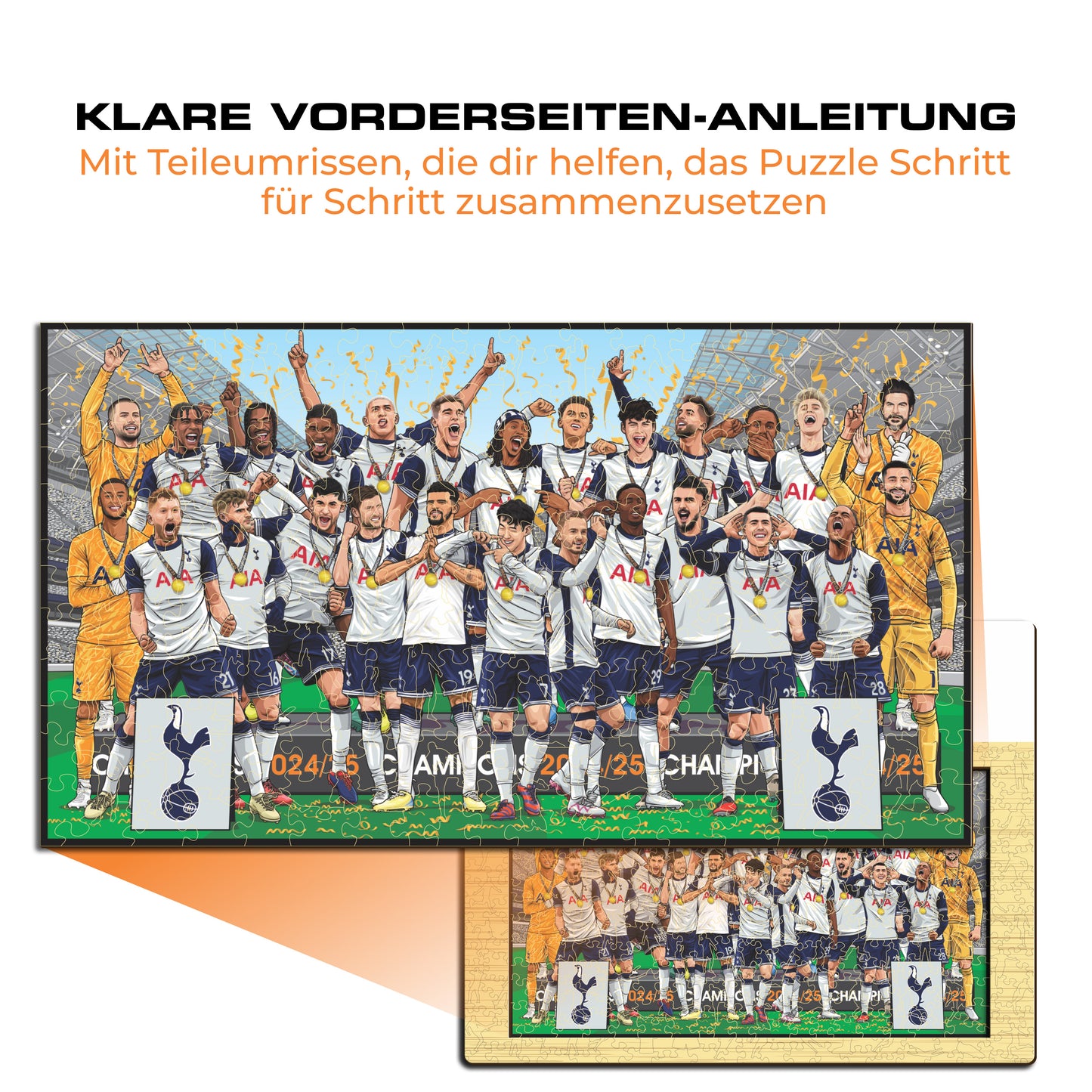 Tottenham Hotspur FC® 2024/25 Team Europa-League-Sieger – Holzpuzzle