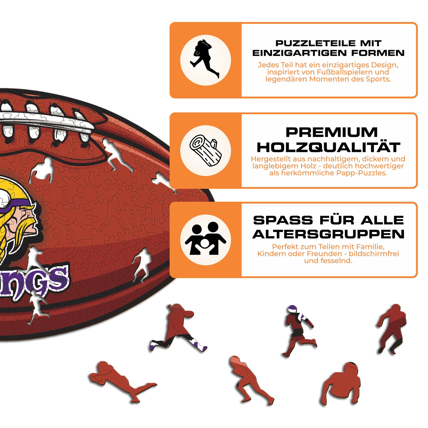 Minnesota Vikings™ Football - Holzpuzzle