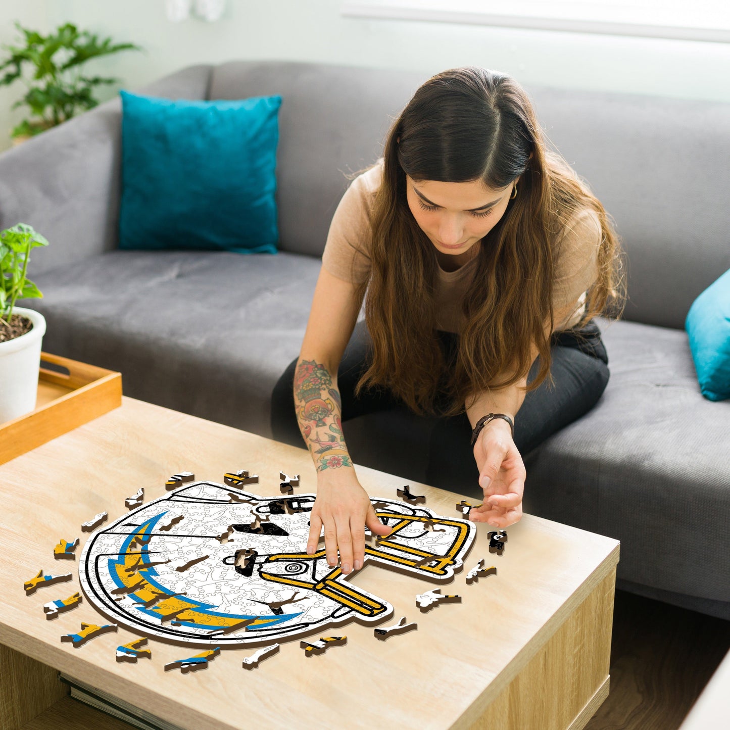 Los Angeles Chargers™ Helm - Holzpuzzle