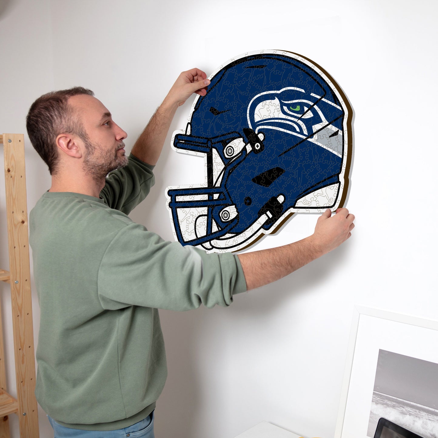 Seattle Seahawks™ Helm - Holzpuzzle