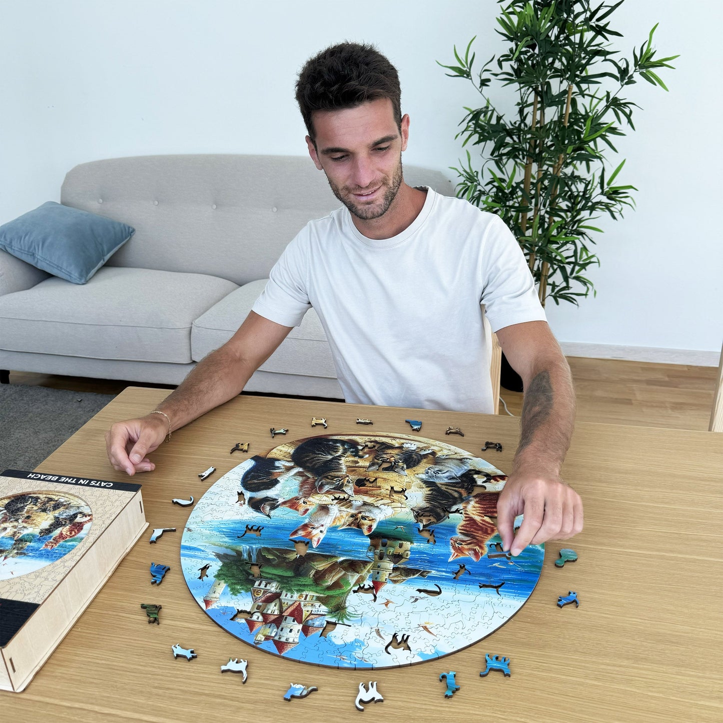 Kätzchen am Meer - Holzpuzzle