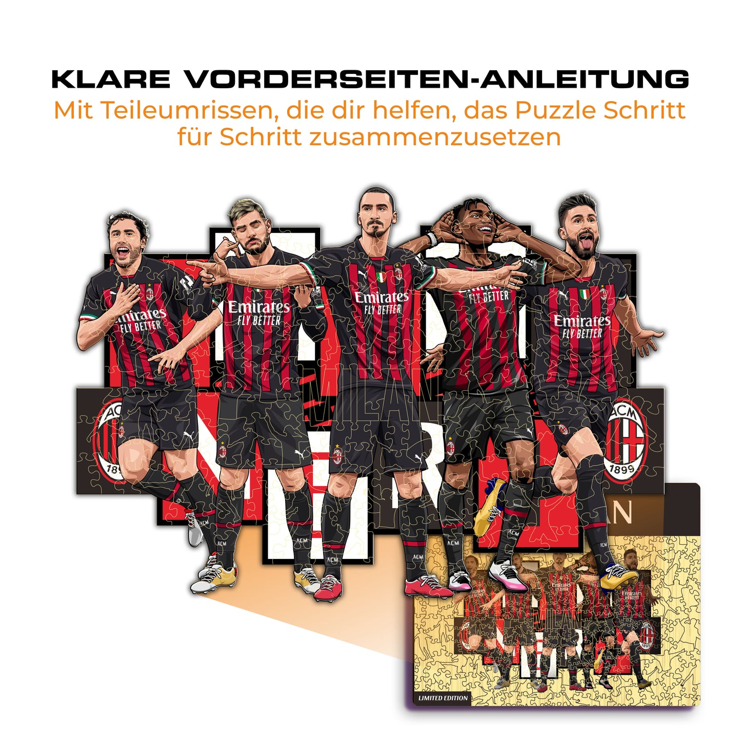 AC Milan® 5 Players - Holzpuzzle