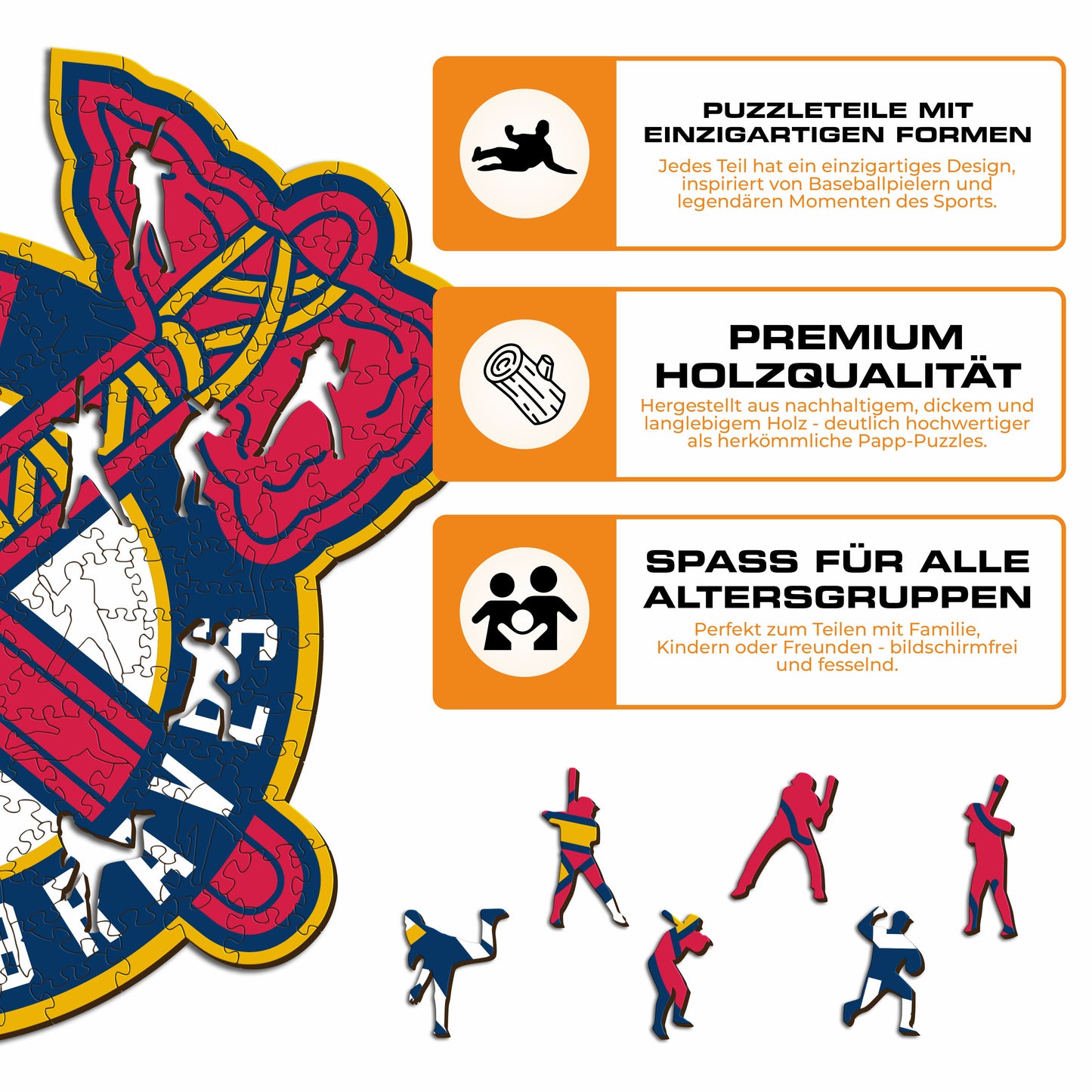 Atlanta Braves™ Logo - Holzpuzzle