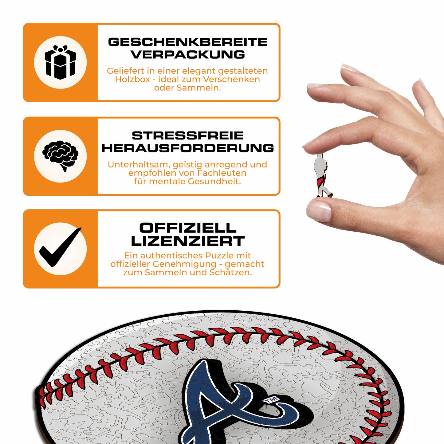 Atlanta Braves™ Baseball - Holzpuzzle