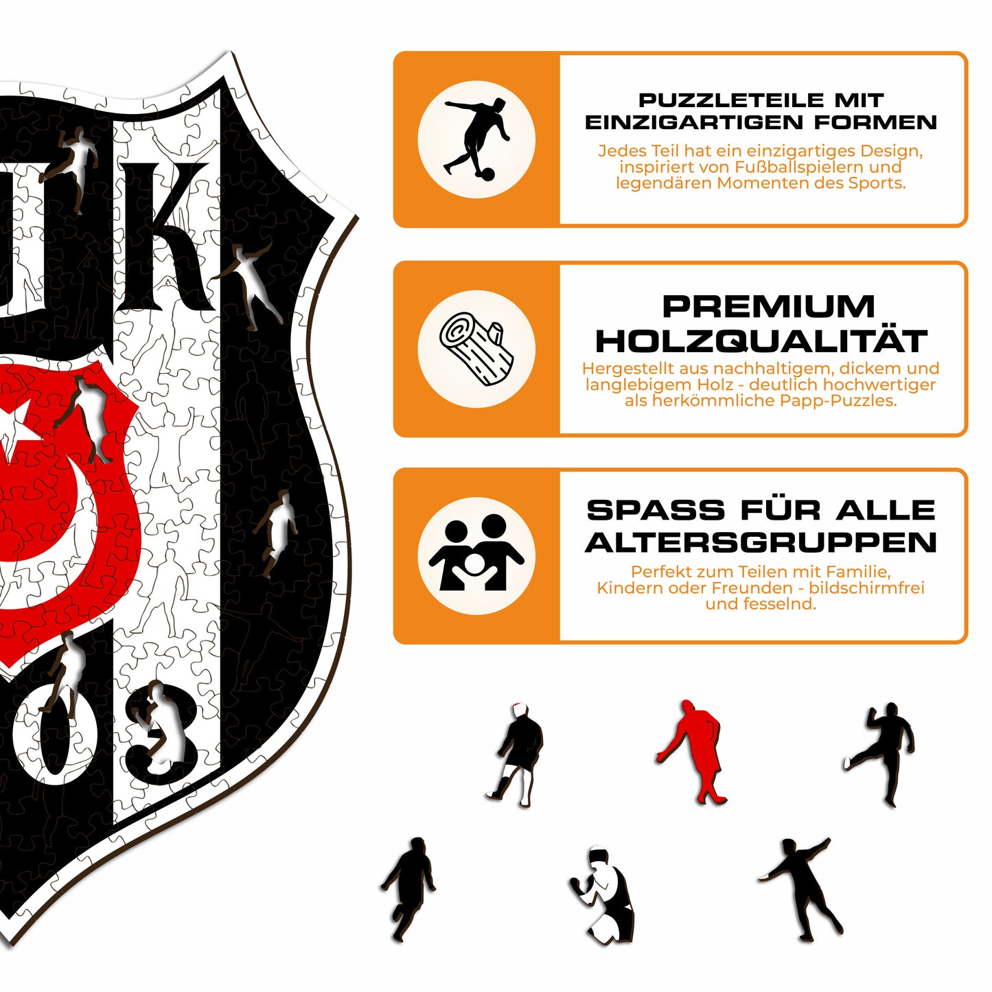 Beşiktaş J.K.® Logo - Holzpuzzle