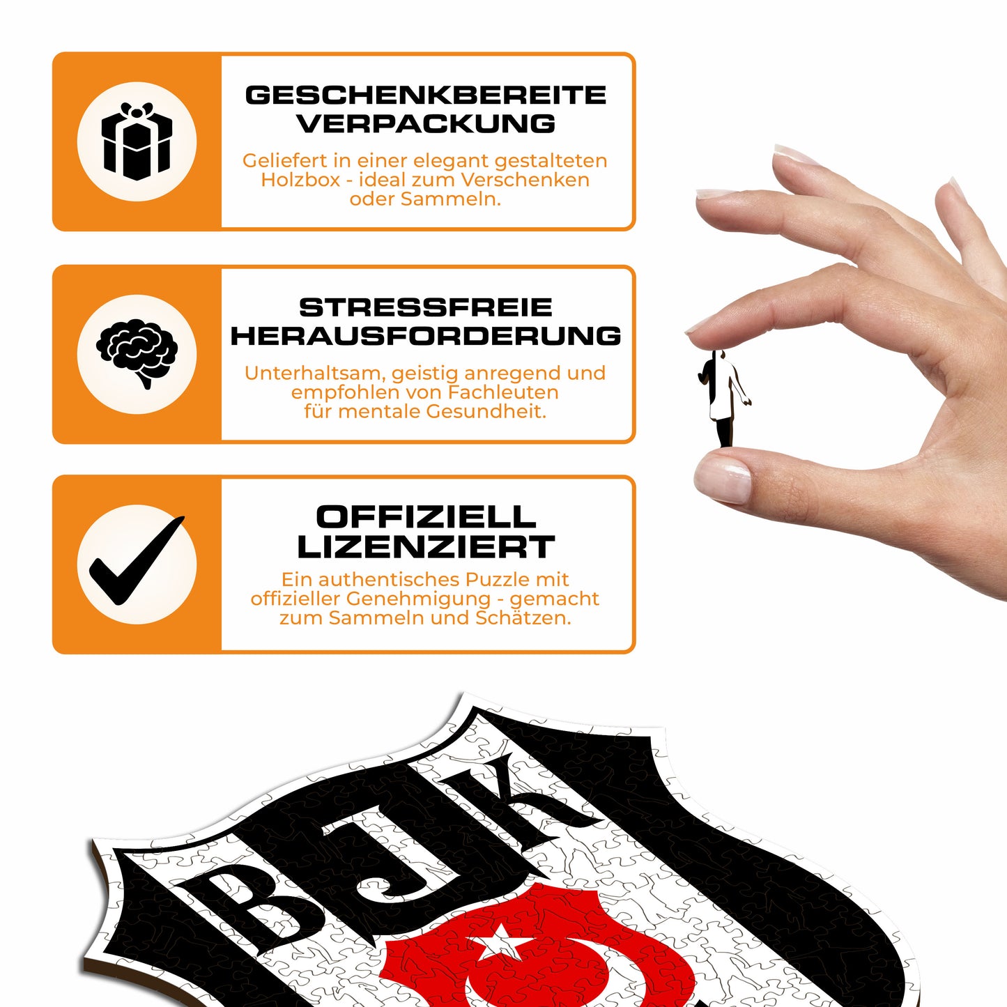 Beşiktaş J.K.® Logo - Holzpuzzle