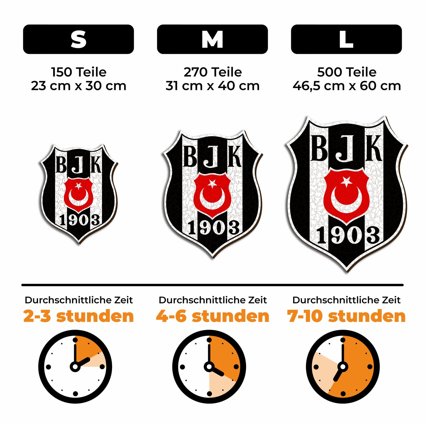 Beşiktaş J.K.® Logo - Holzpuzzle
