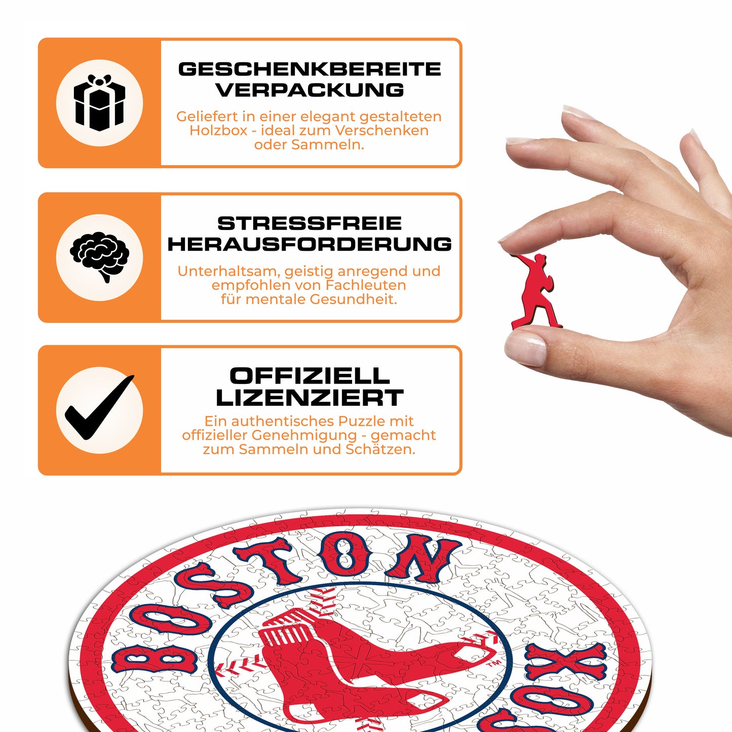 Boston Red Sox™ Logo - Holzpuzzle