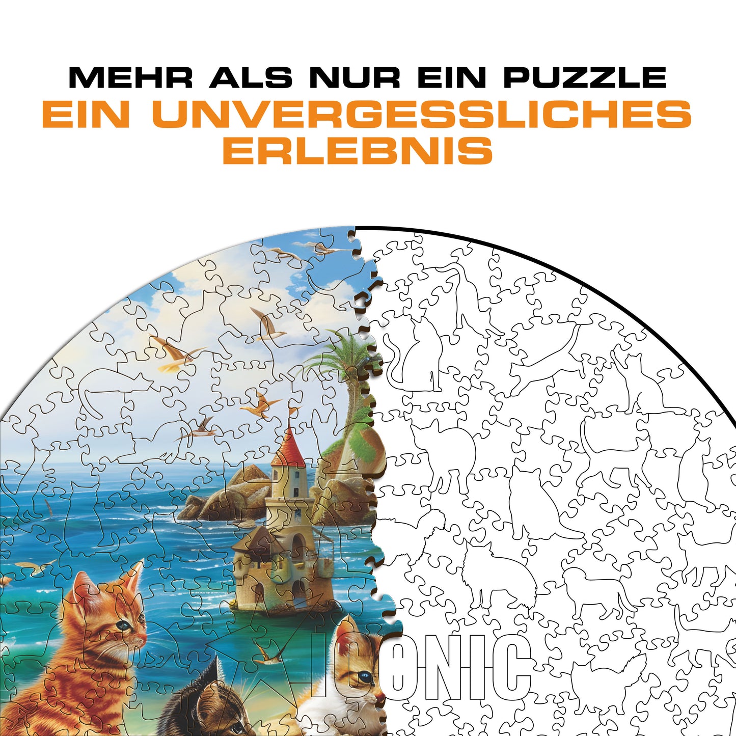 Kätzchen am Meer - Holzpuzzle