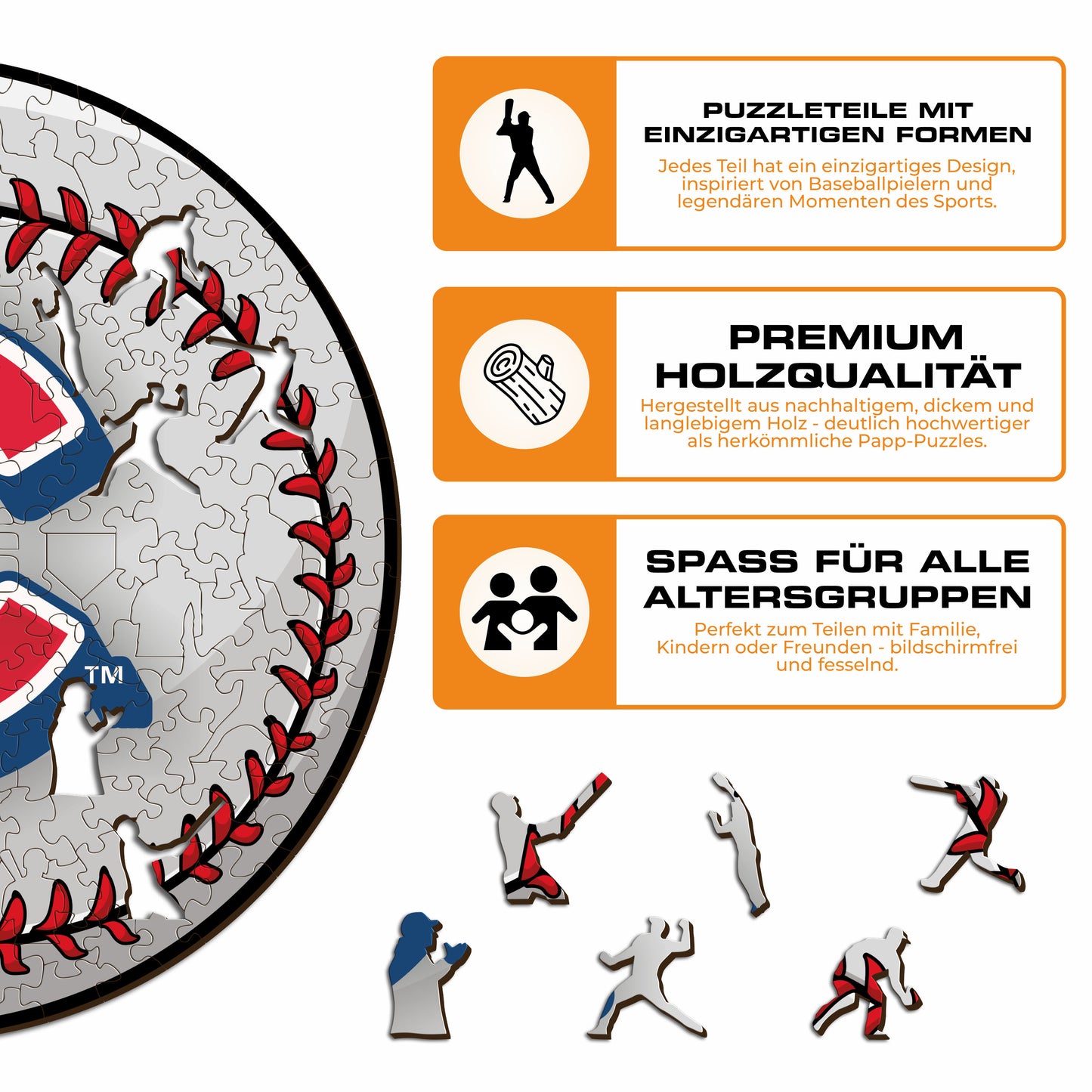 Chicago Cubs™ Baseball - Holzpuzzle