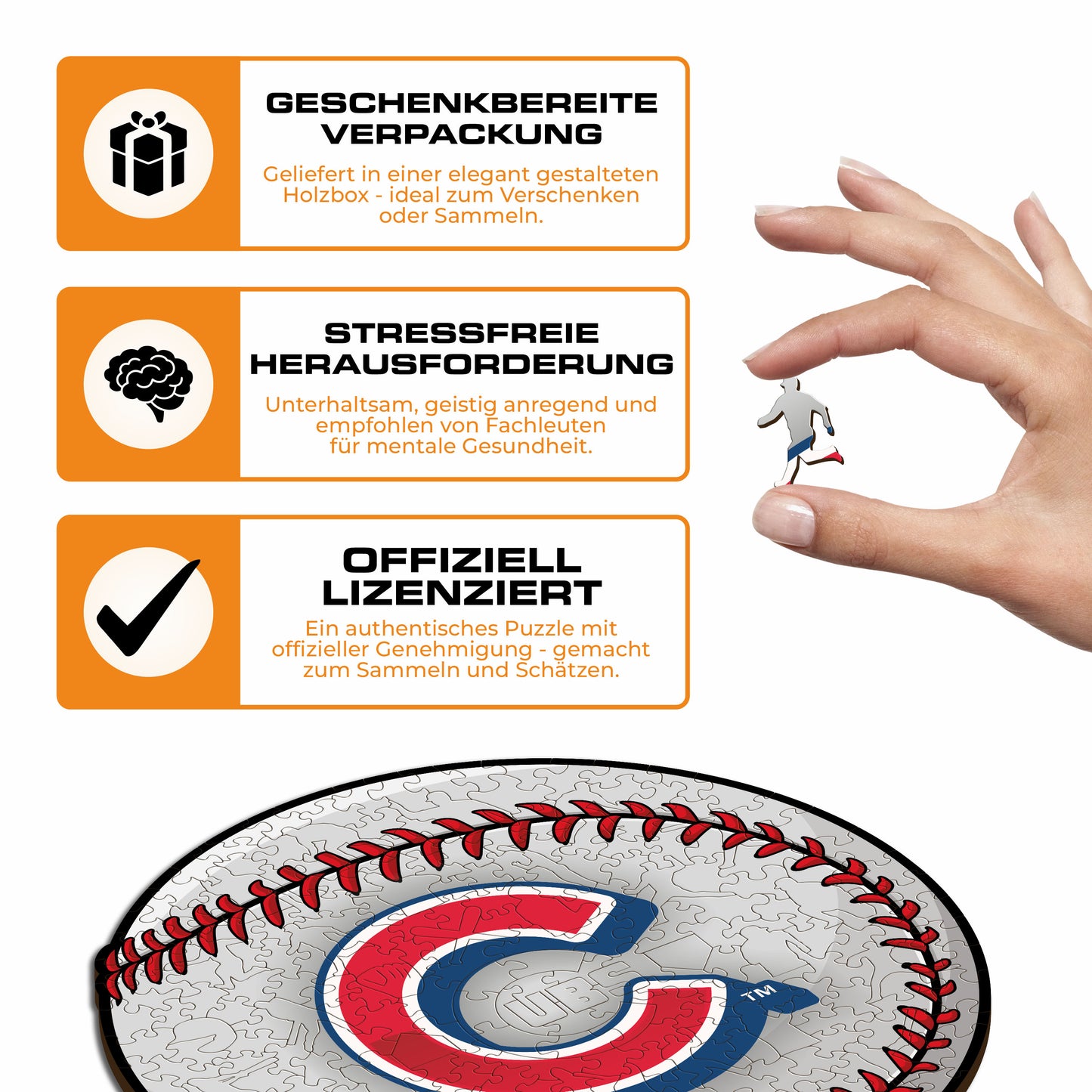 Chicago Cubs™ Baseball - Holzpuzzle