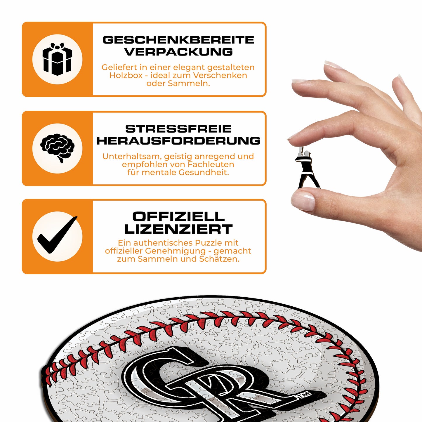 Colorado Rockies™ Baseball - Holzpuzzle