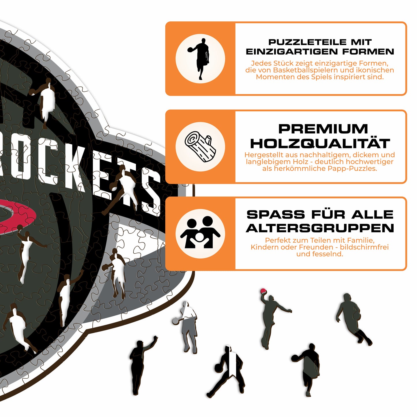 Houston Rockets™ Logo - Holzpuzzle