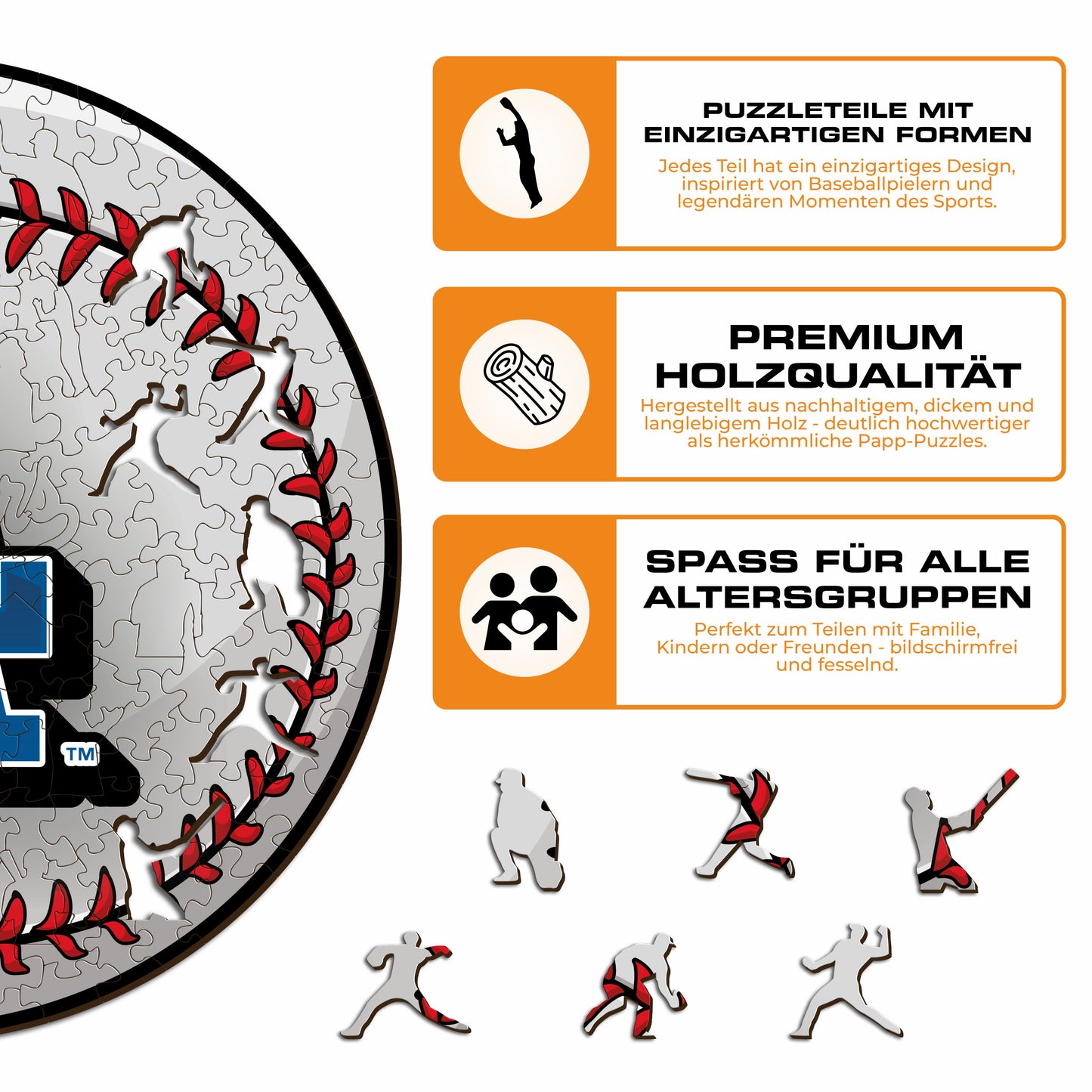 Los Angeles Dodgers™ Baseball - Holzpuzzle