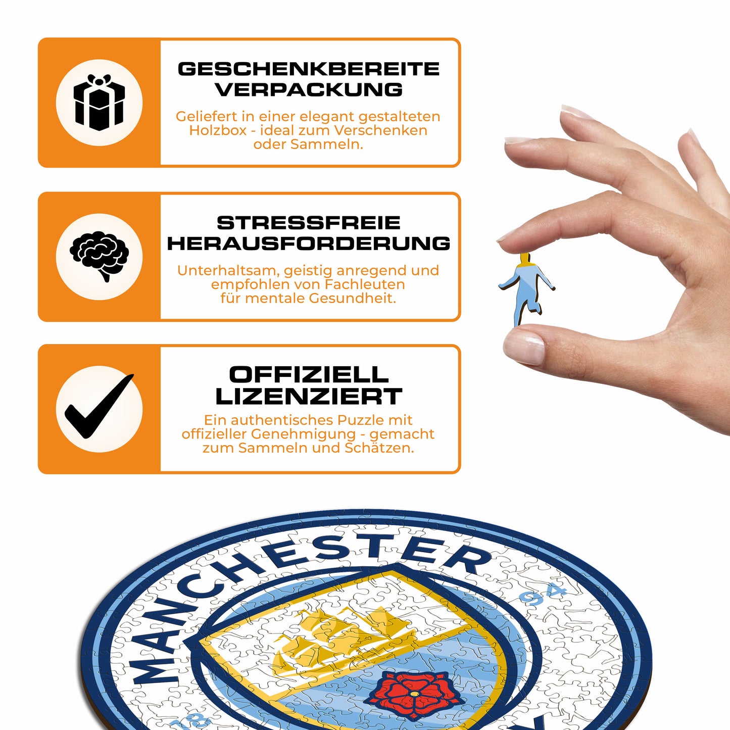 Manchester City FC® Logo - Holzpuzzle