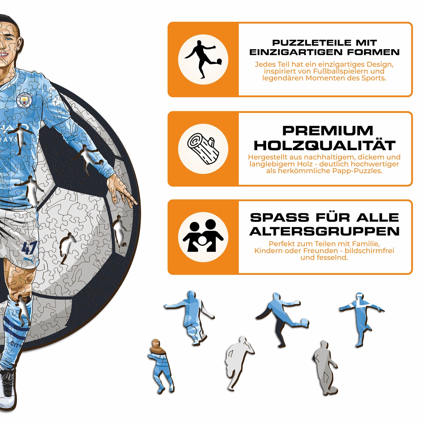 Phil Foden - Holzpuzzle