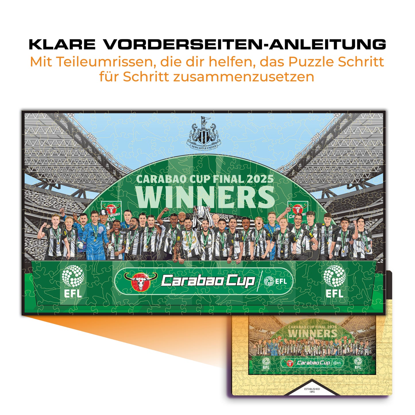 Newcastle United FC® Carabao-Cup 2024/25 Sieger – Holzpuzzle
