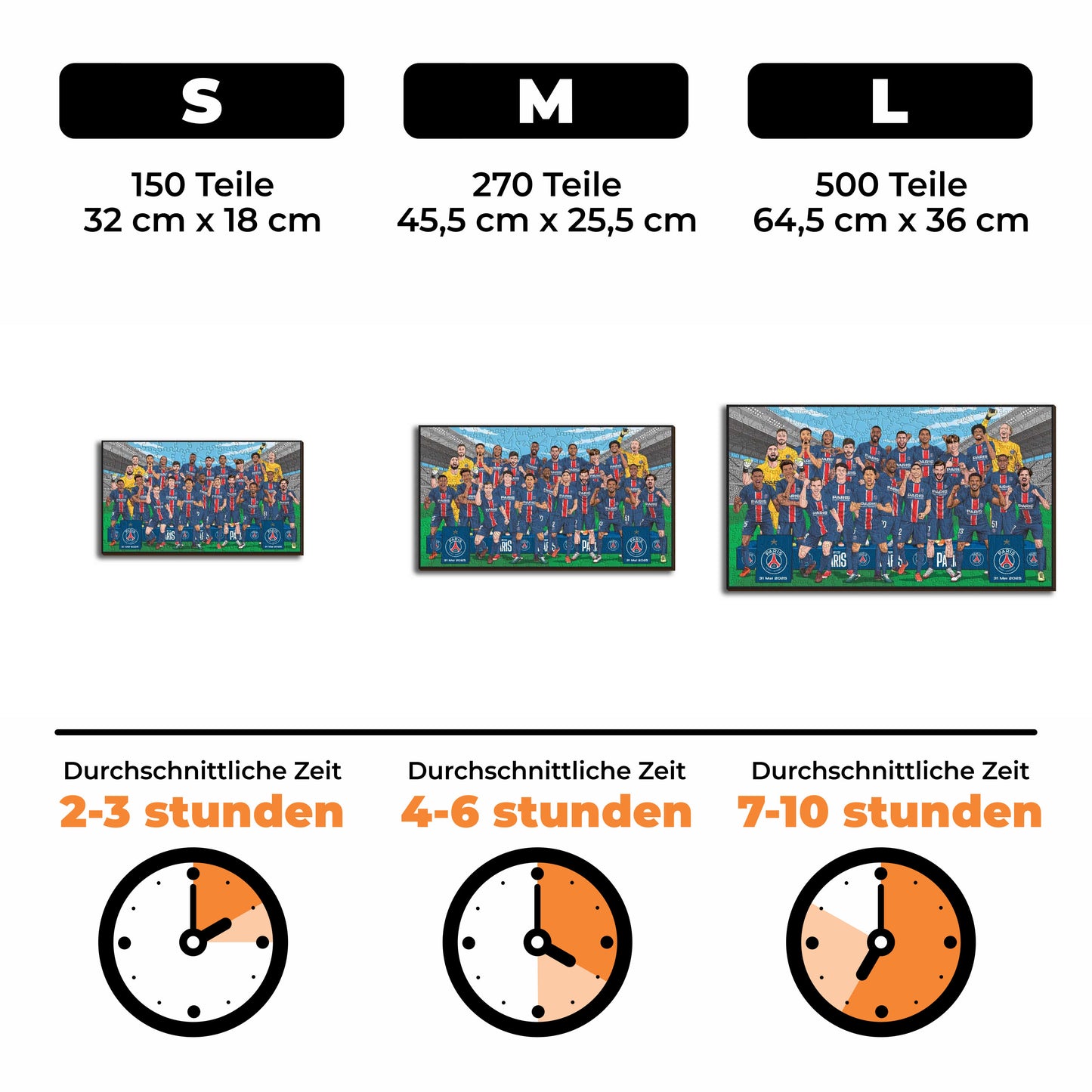 PSG FC® Mannschaft 2024/25 Triple-Sieger – Holzpuzzle