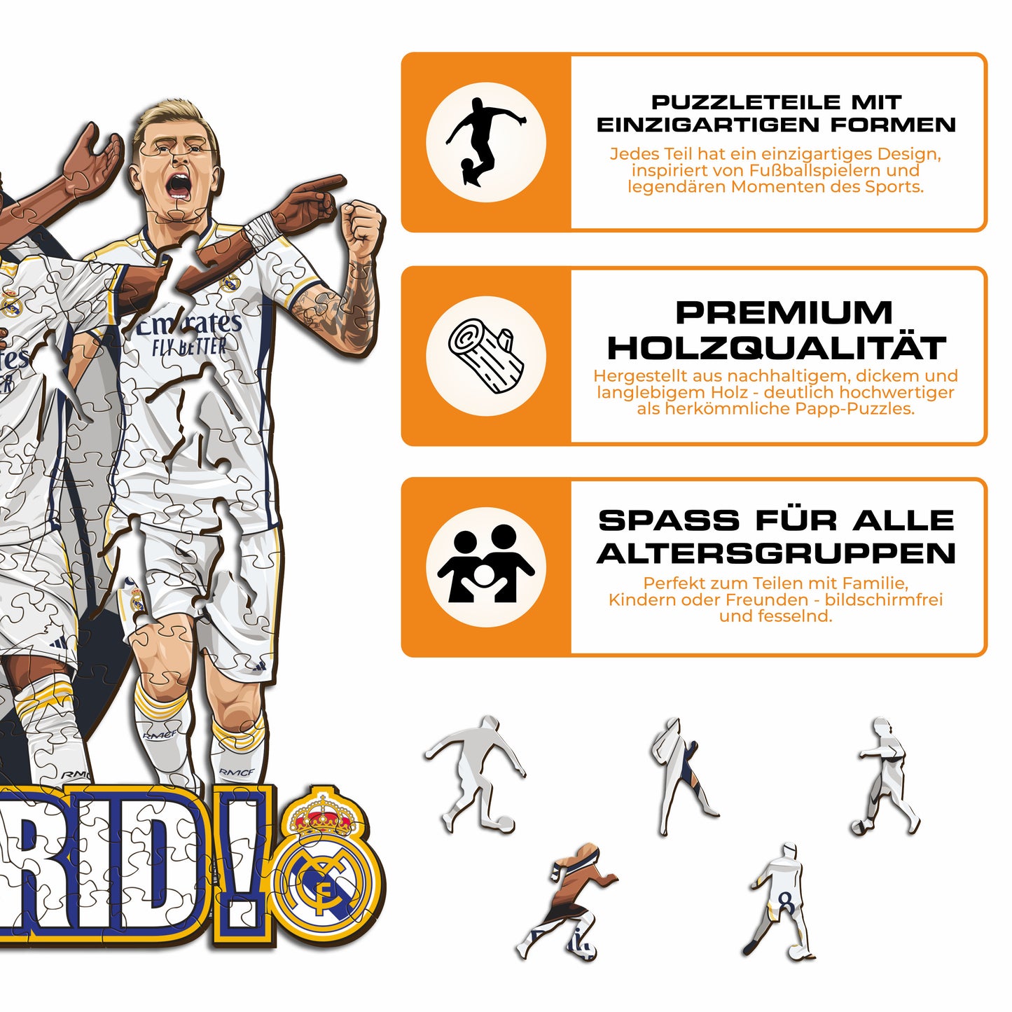 Real Madrid CF® 5 Players - Holzpuzzle