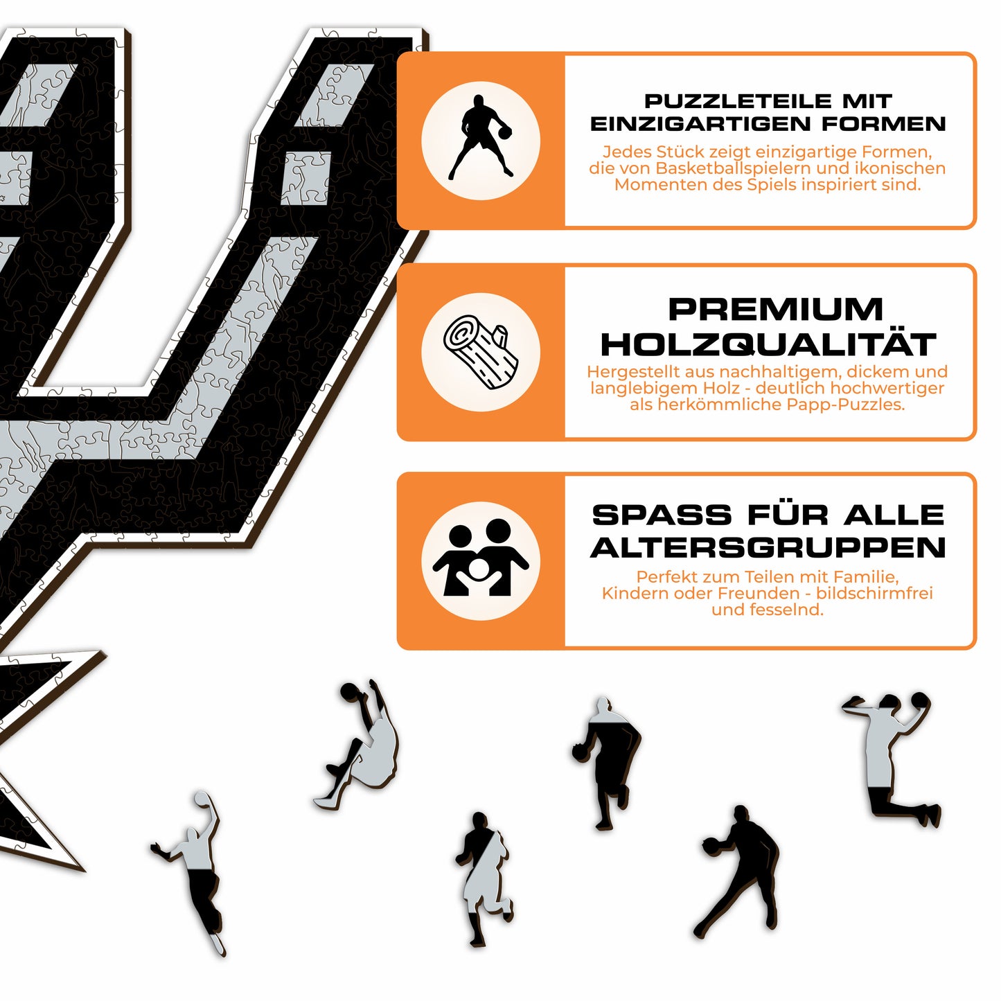 San Antonio Spurs™ Logo - Holzpuzzle