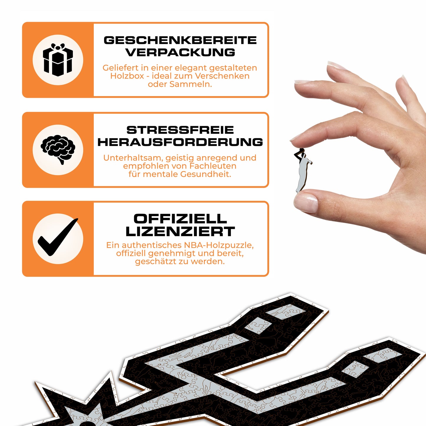 San Antonio Spurs™ Logo - Holzpuzzle