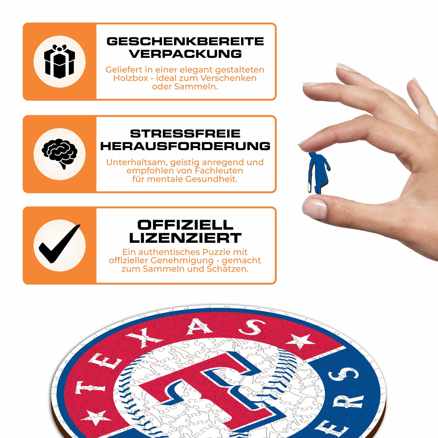 Texas Rangers™ Logo - Holzpuzzle