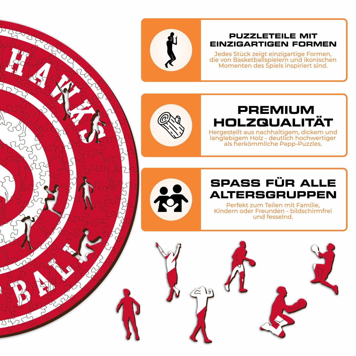 Atlanta Hawks™ Logo - Holzpuzzle