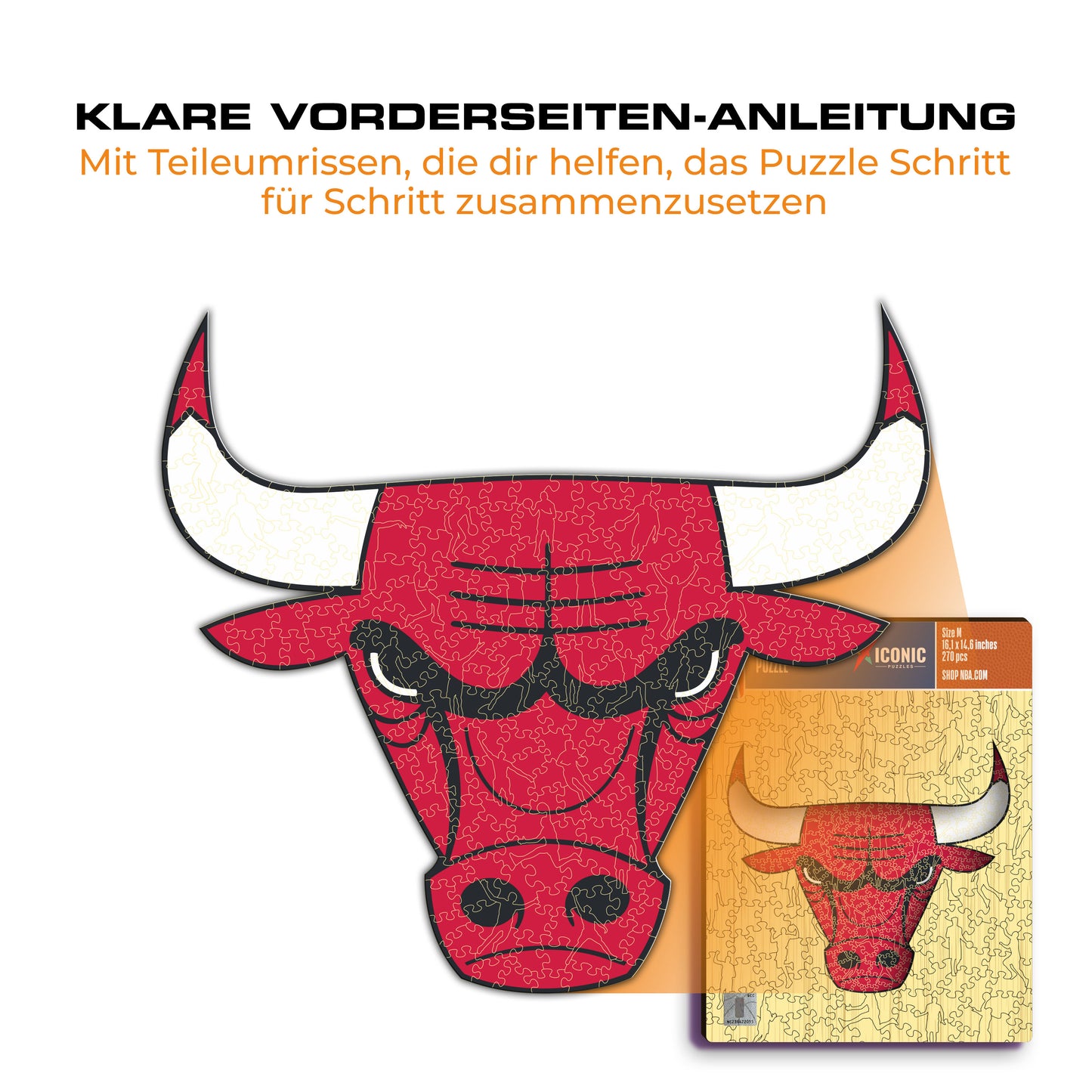 Chicago Bulls™ Logo - Holzpuzzle