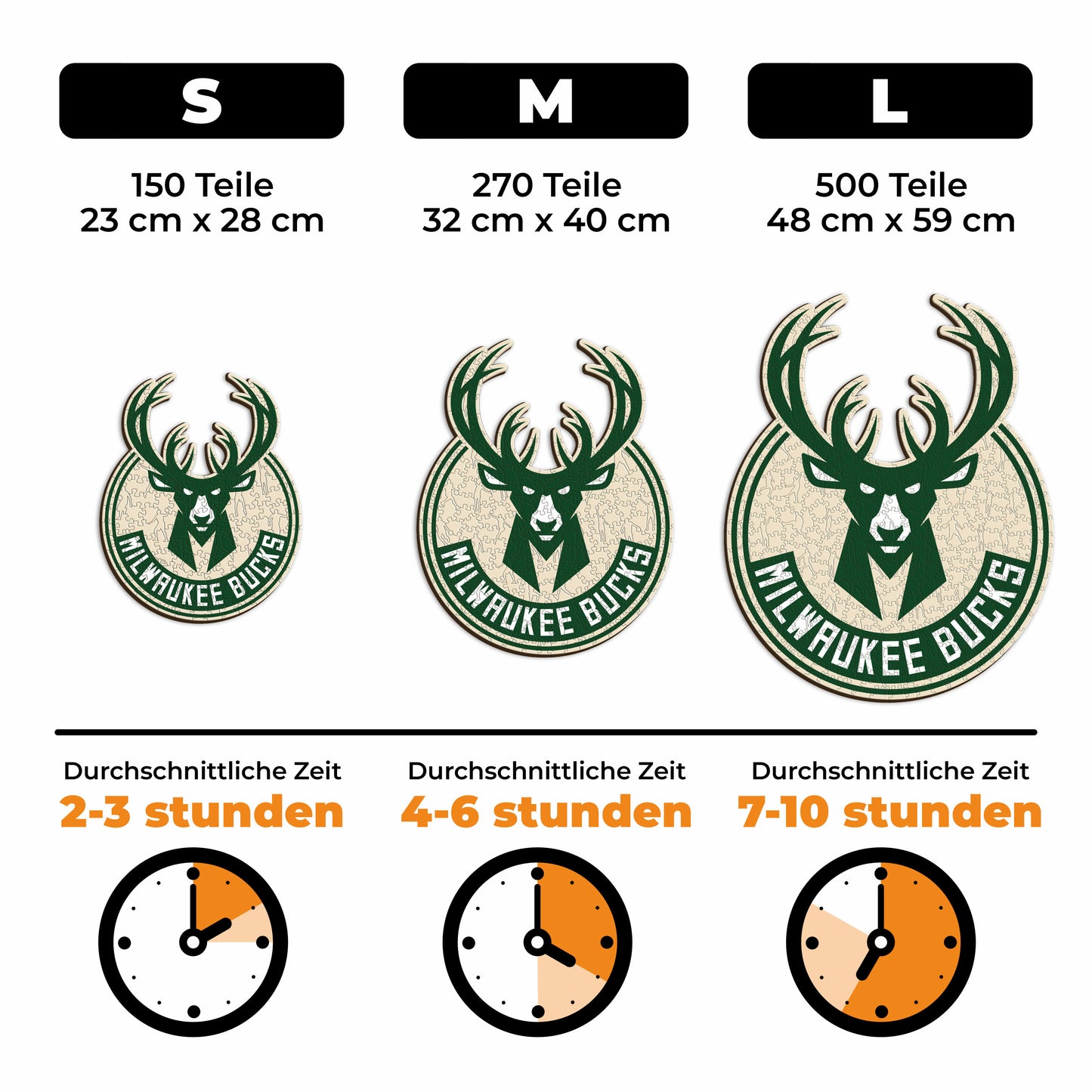 Milwaukee Bucks™ Logo - Holzpuzzle