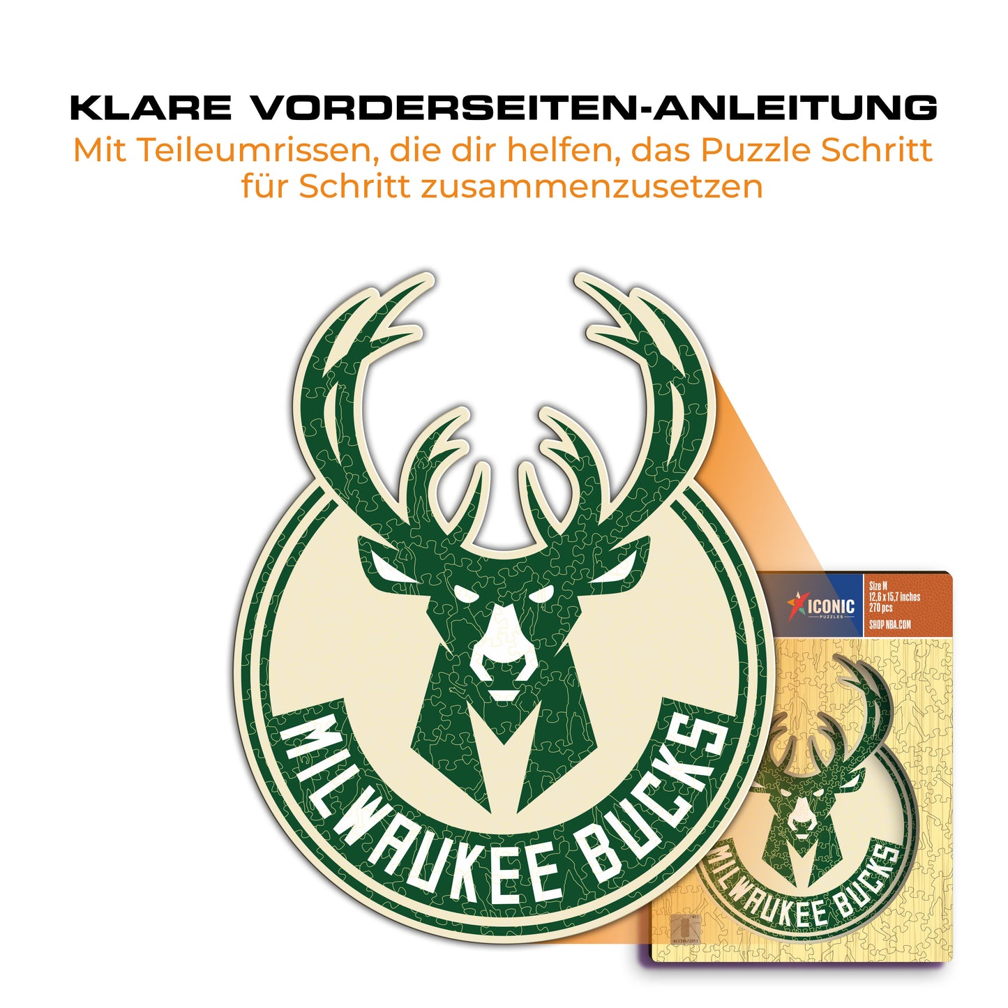 Milwaukee Bucks™ Logo - Holzpuzzle