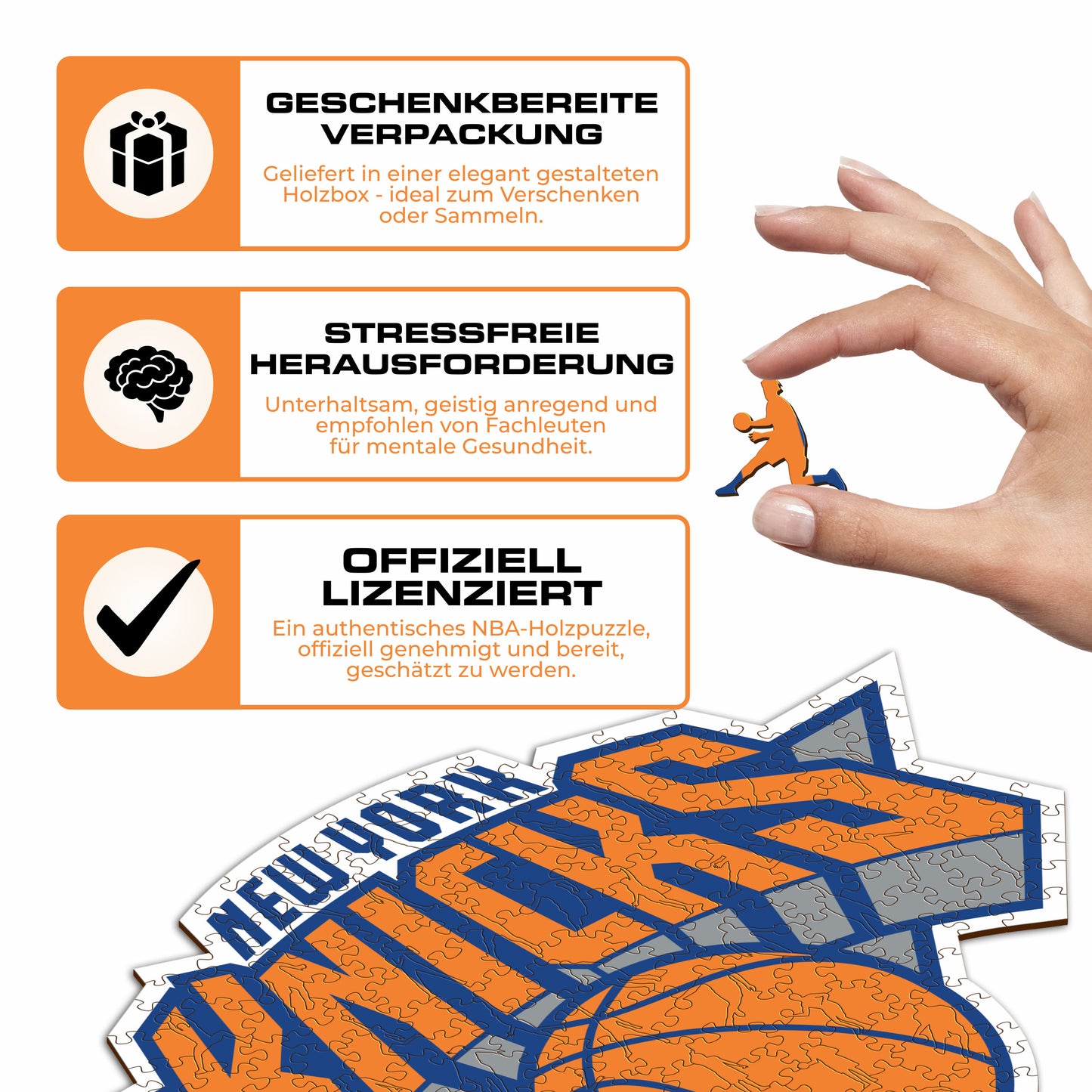 New York Knicks™ Logo - Holzpuzzle