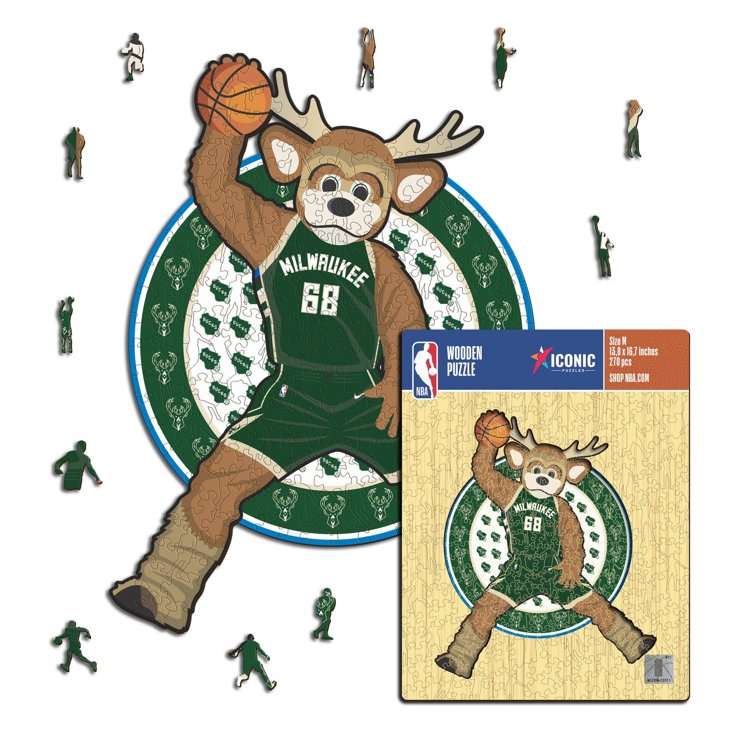 Milwaukee Bucks™ Maskottchen - Holzpuzzle