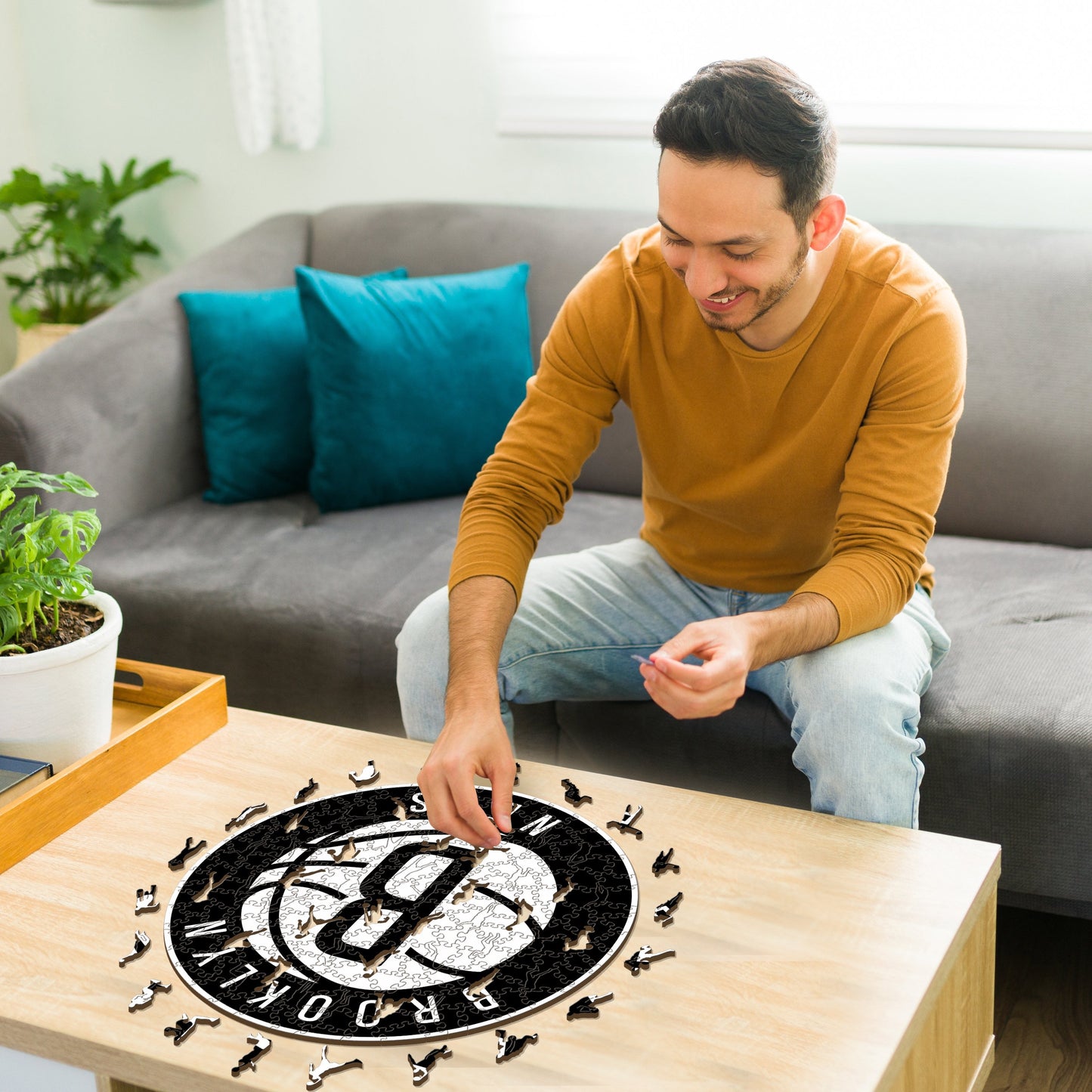 Brooklyn Nets™ Logo - Holzpuzzle
